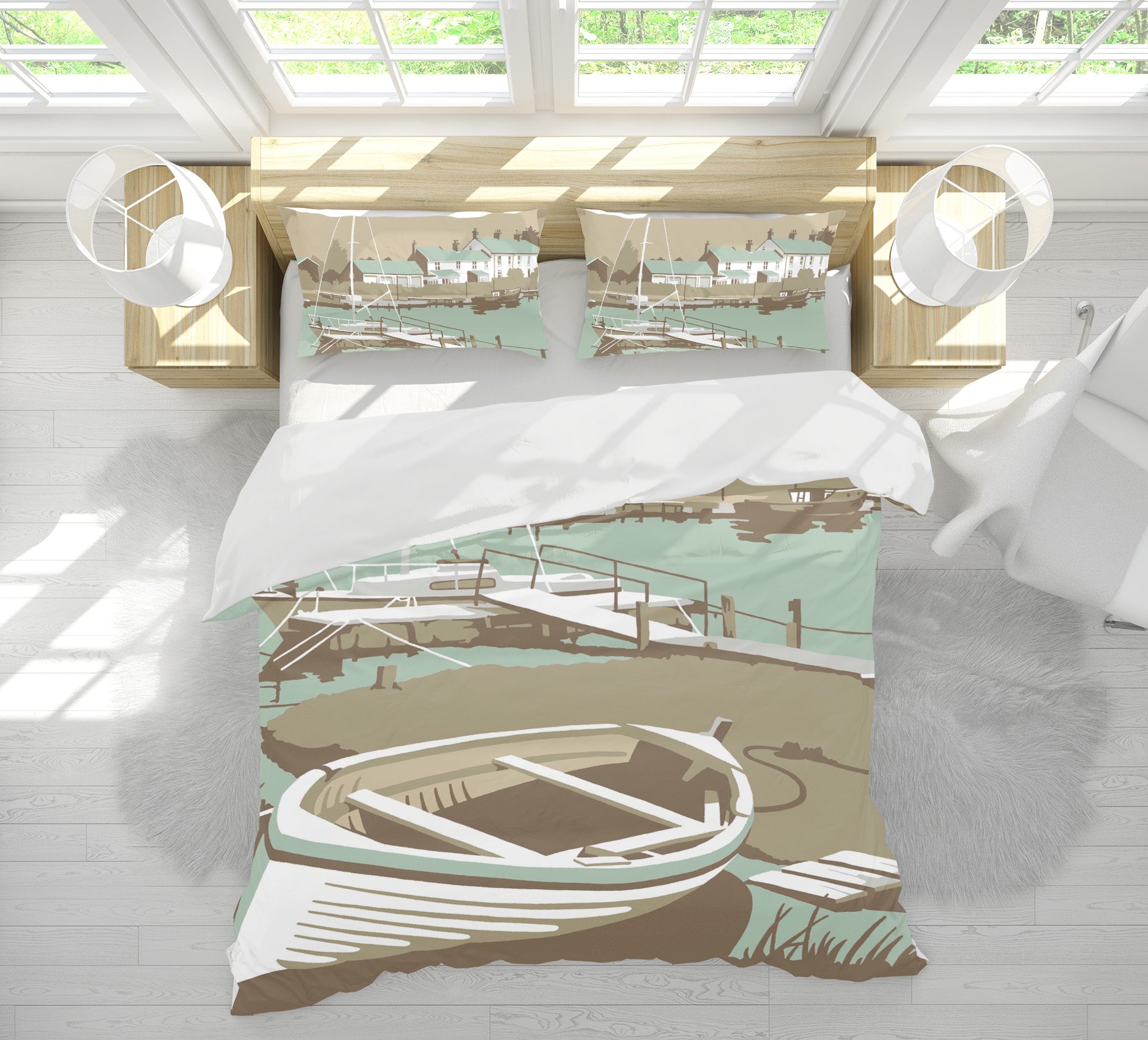 3D Southwold Harbour 2060 Steve Read Bedding Bed Pillowcases Quilt