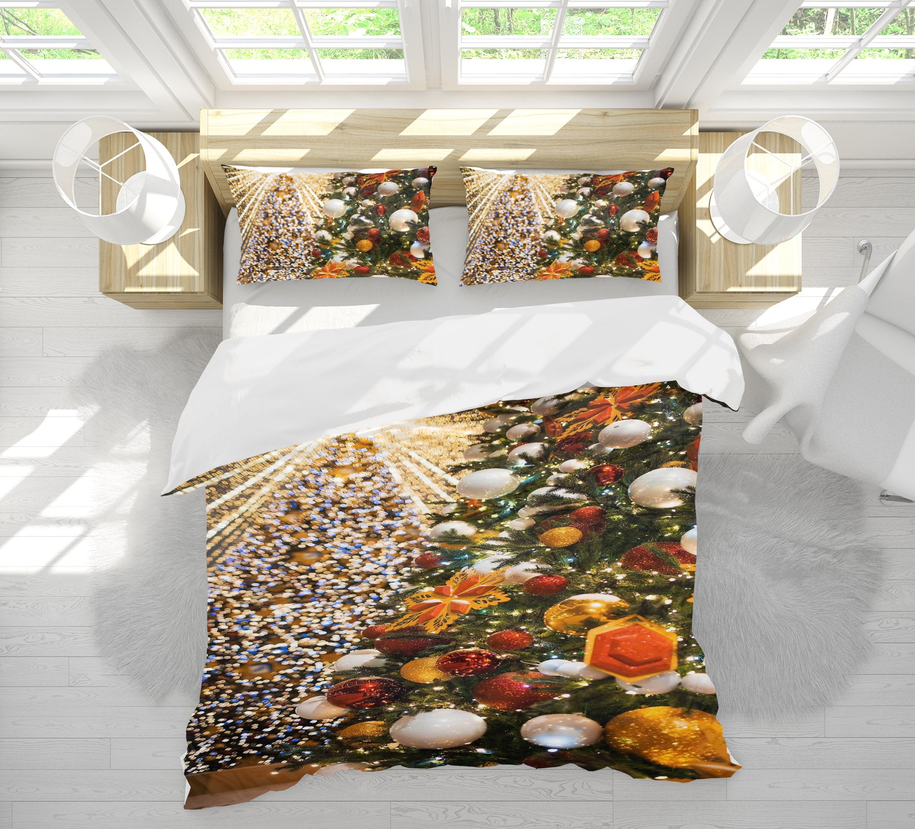 3D Tree Pendant 53045 Christmas Quilt Duvet Cover Xmas Bed Pillowcases