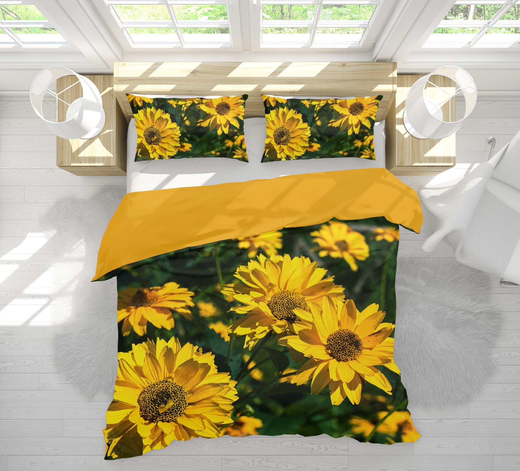 3D Sun Sunflower 1035 Jerry LoFaro bedding Bed Pillowcases Quilt