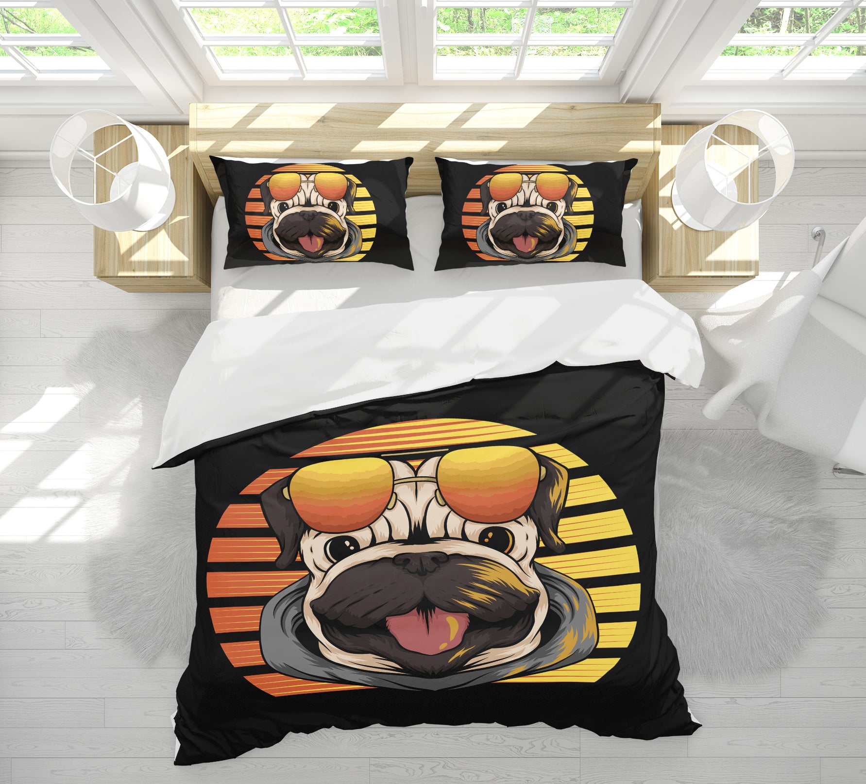 3D Dog Sunglasses 64006 Bed Pillowcases Quilt