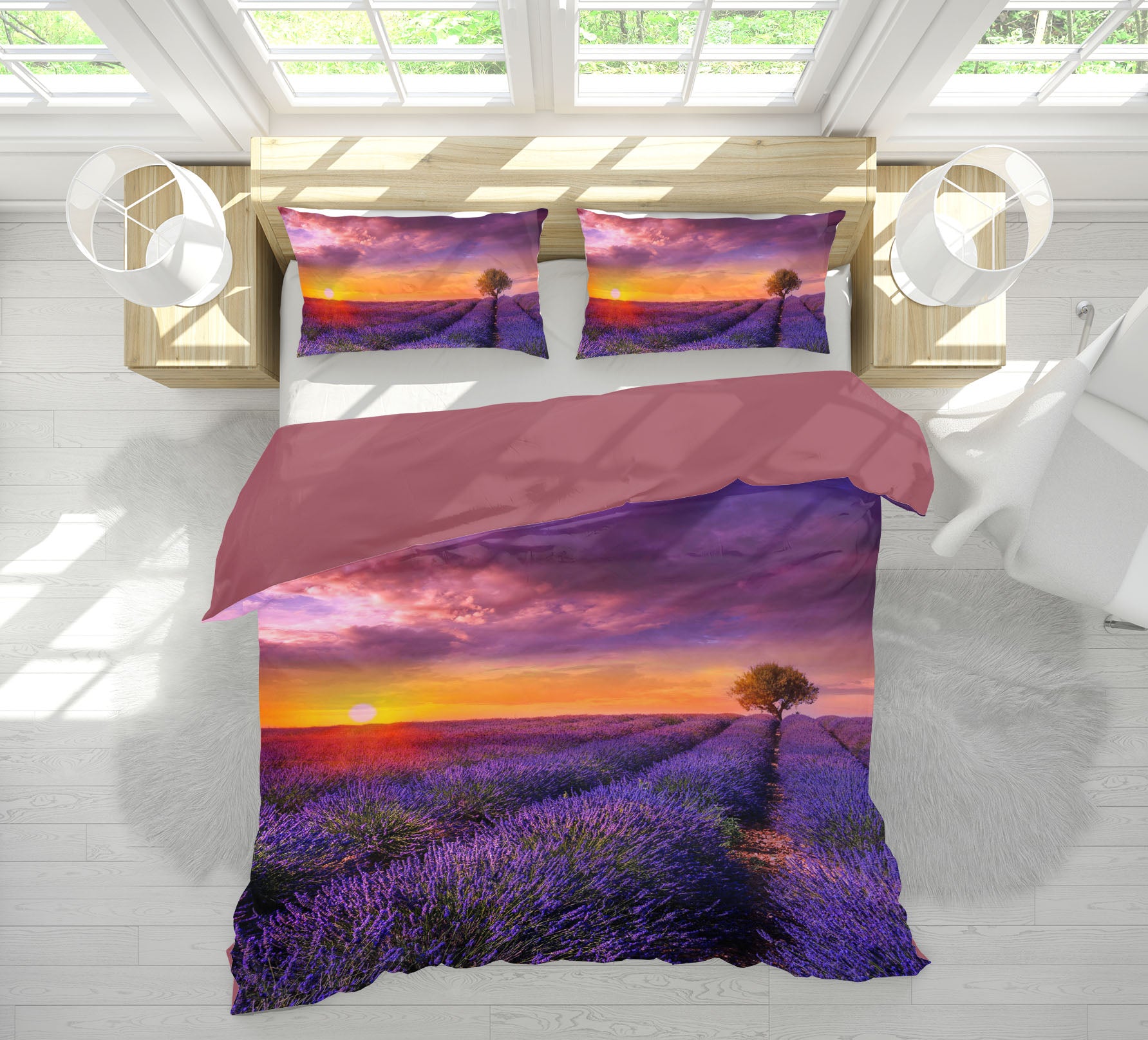 3D Sunset Lavender 055 Marco Carmassi Bedding Bed Pillowcases Quilt