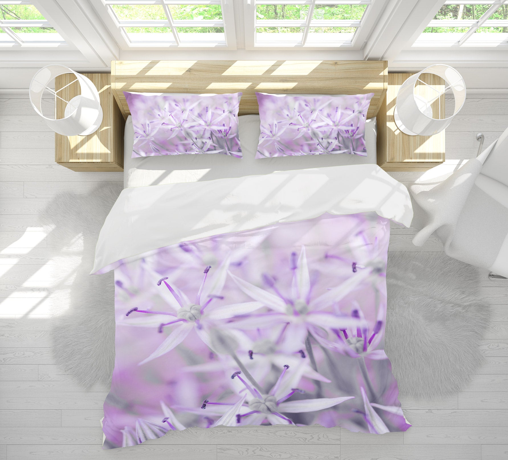 3D Purple Flower 6965 Assaf Frank Bedding Bed Pillowcases Quilt Cover Duvet Cover