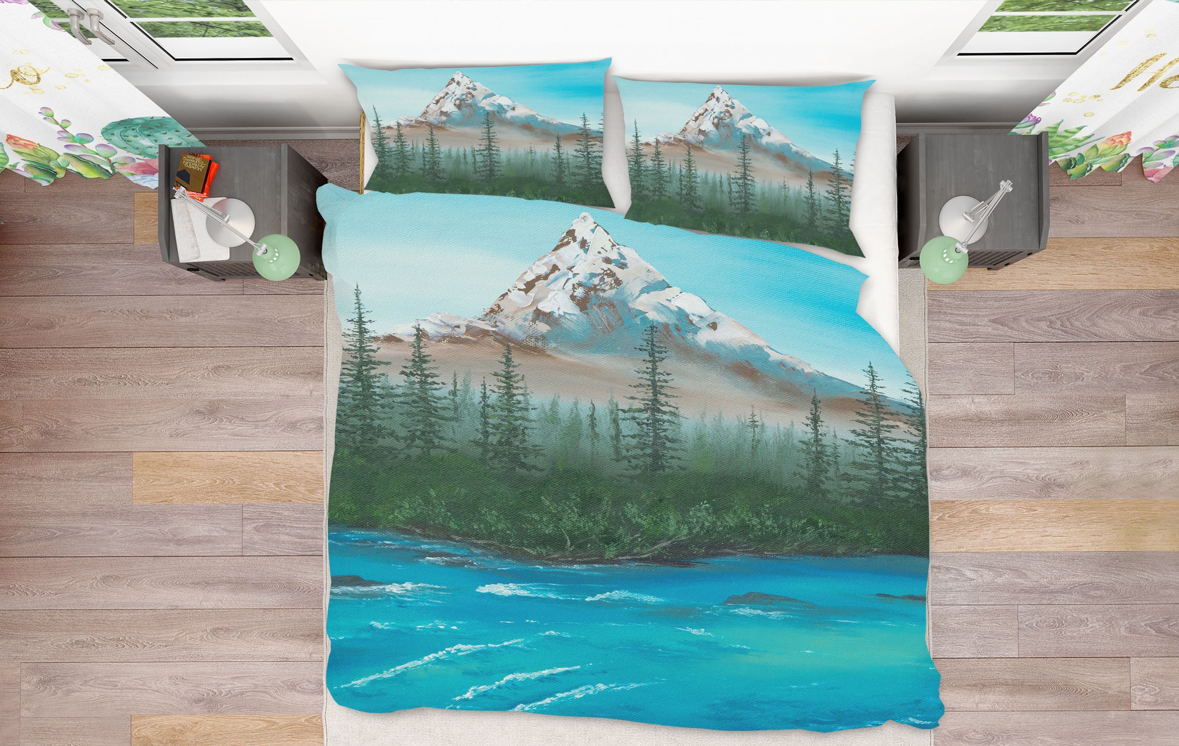 3D Snow Mountain River 1773 Marina Zotova Bedding Bed Pillowcases Quilt