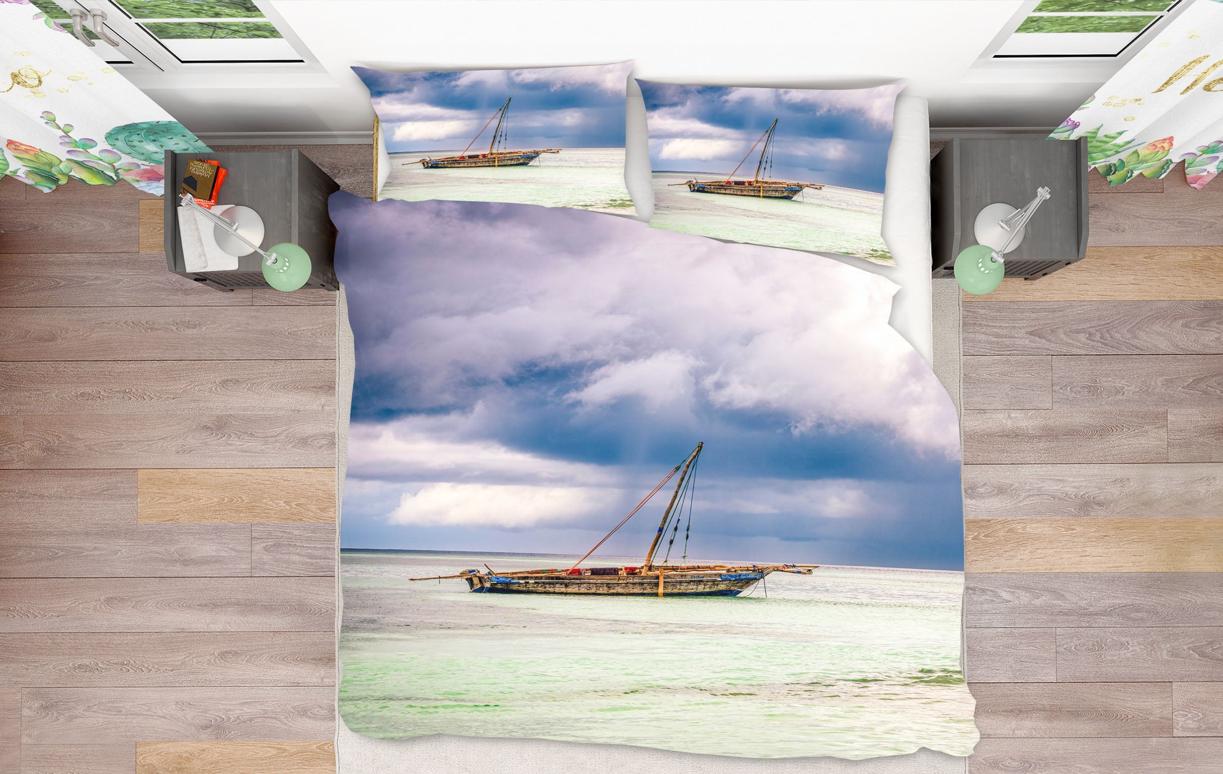 3D Sea Level Boat 061 Marco Carmassi Bedding Bed Pillowcases Quilt