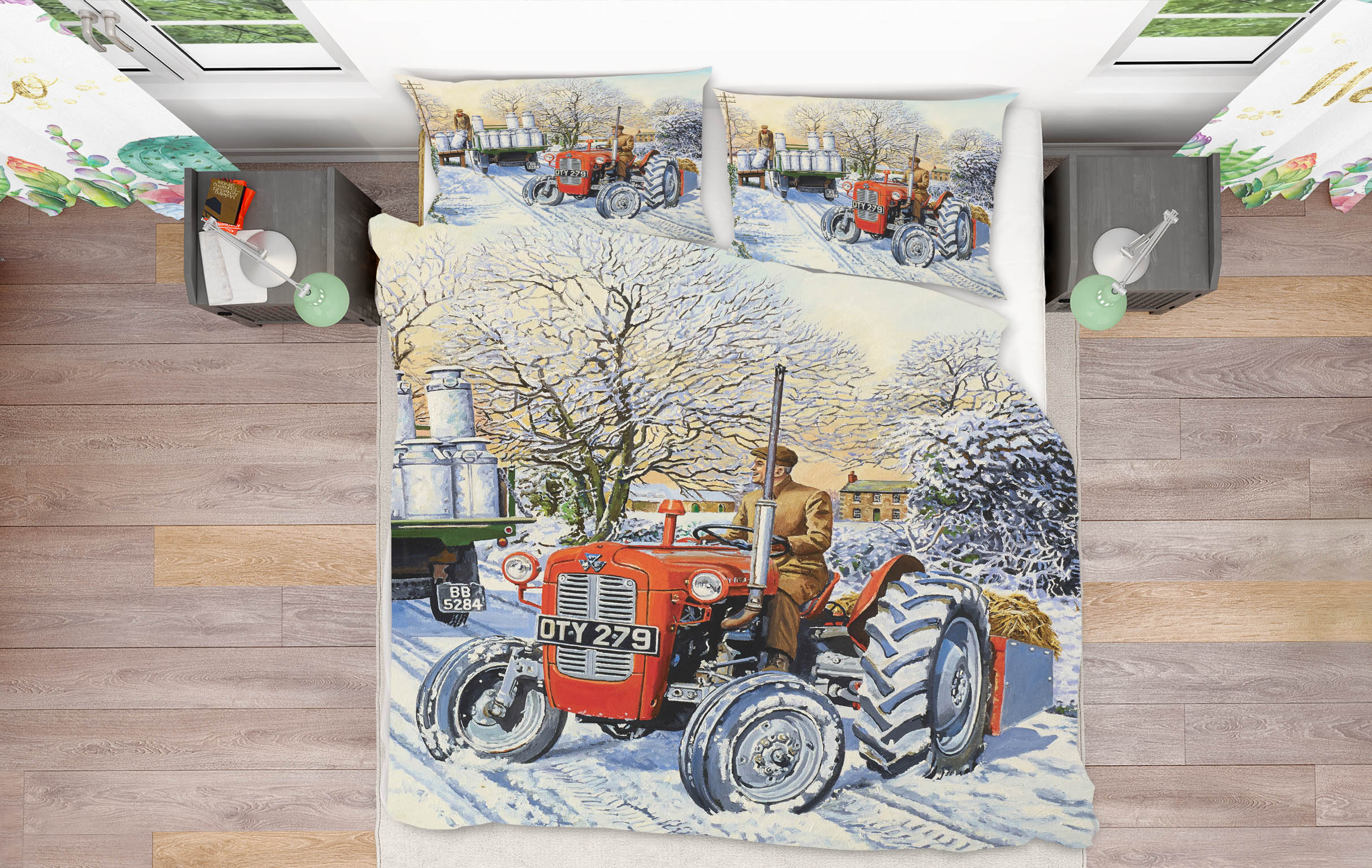 3D Snowfield Tractor 8902 Trevor Mitchell bedding Bed Pillowcases Quilt