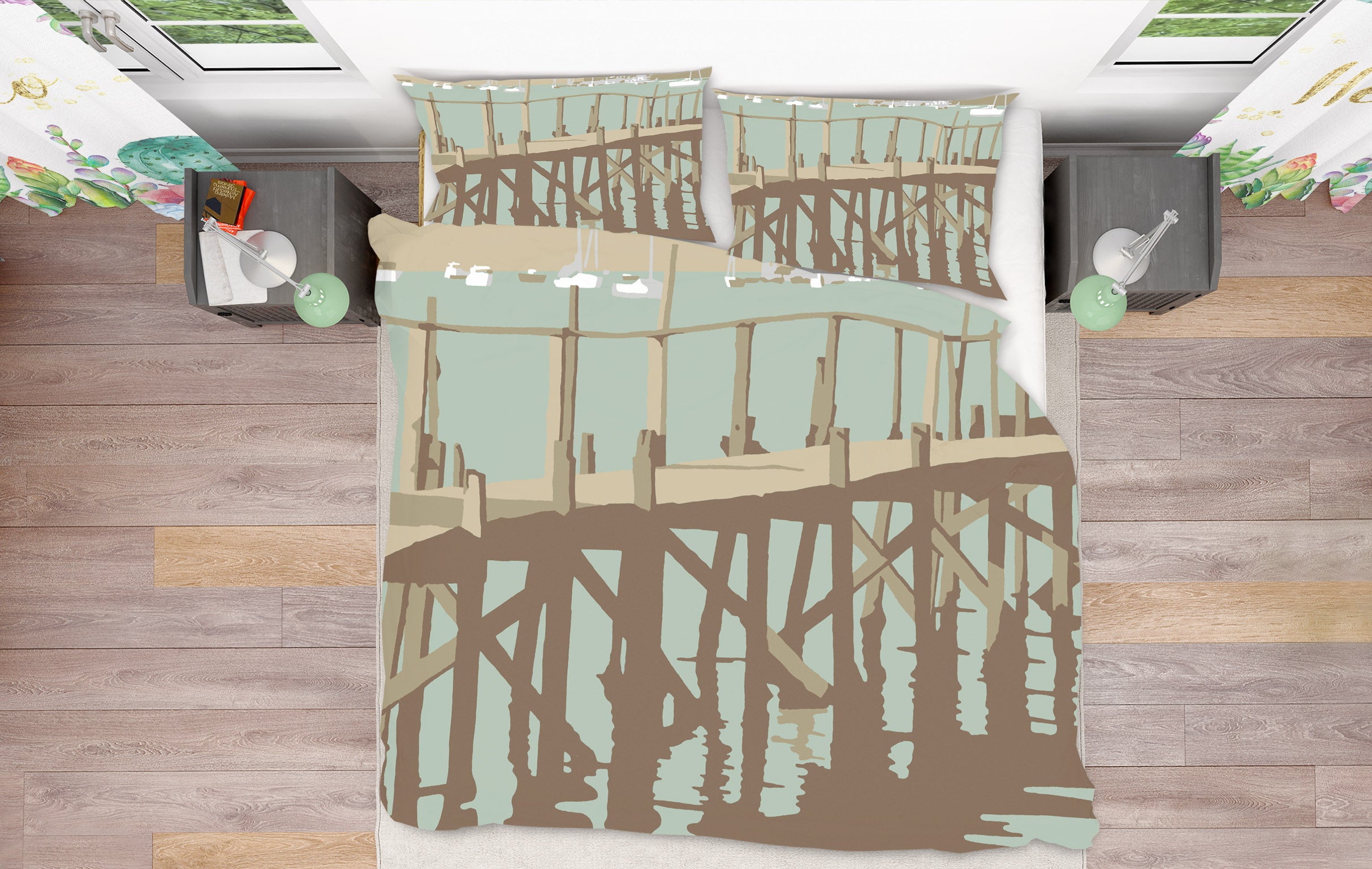 3D Sanbanks Evening Hill Pier 2048 Steve Read Bedding Bed Pillowcases Quilt