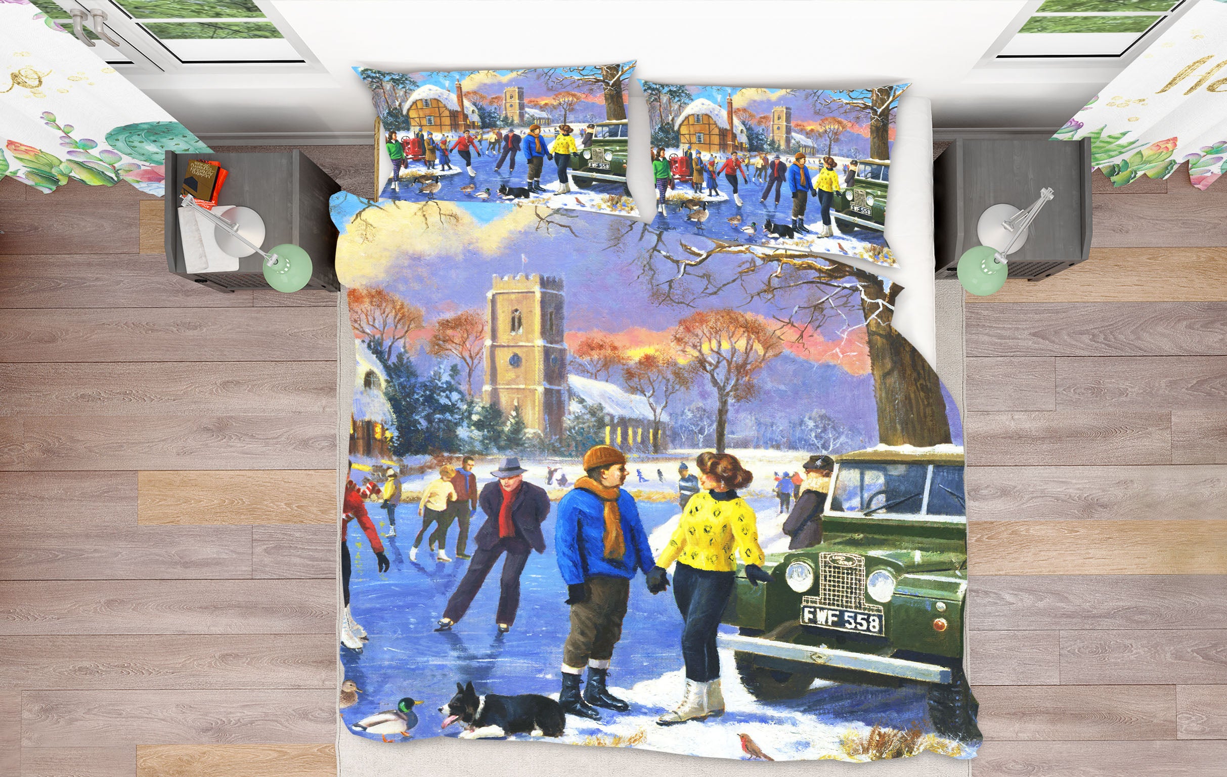 3D Ice Skating Winter 12515 Kevin Walsh Bedding Bed Pillowcases Quilt