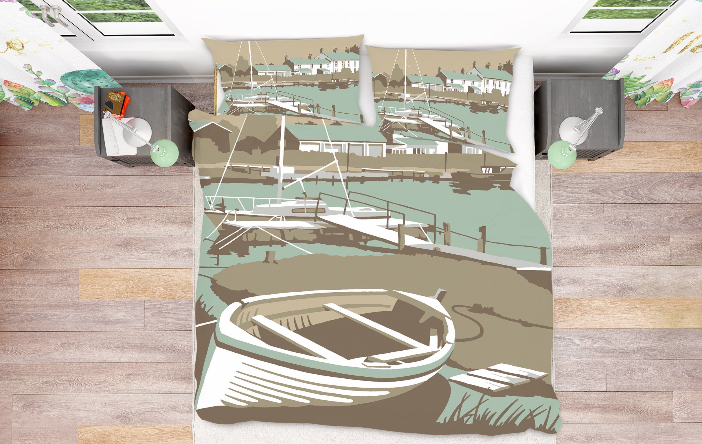 3D Southwold Harbour 2060 Steve Read Bedding Bed Pillowcases Quilt