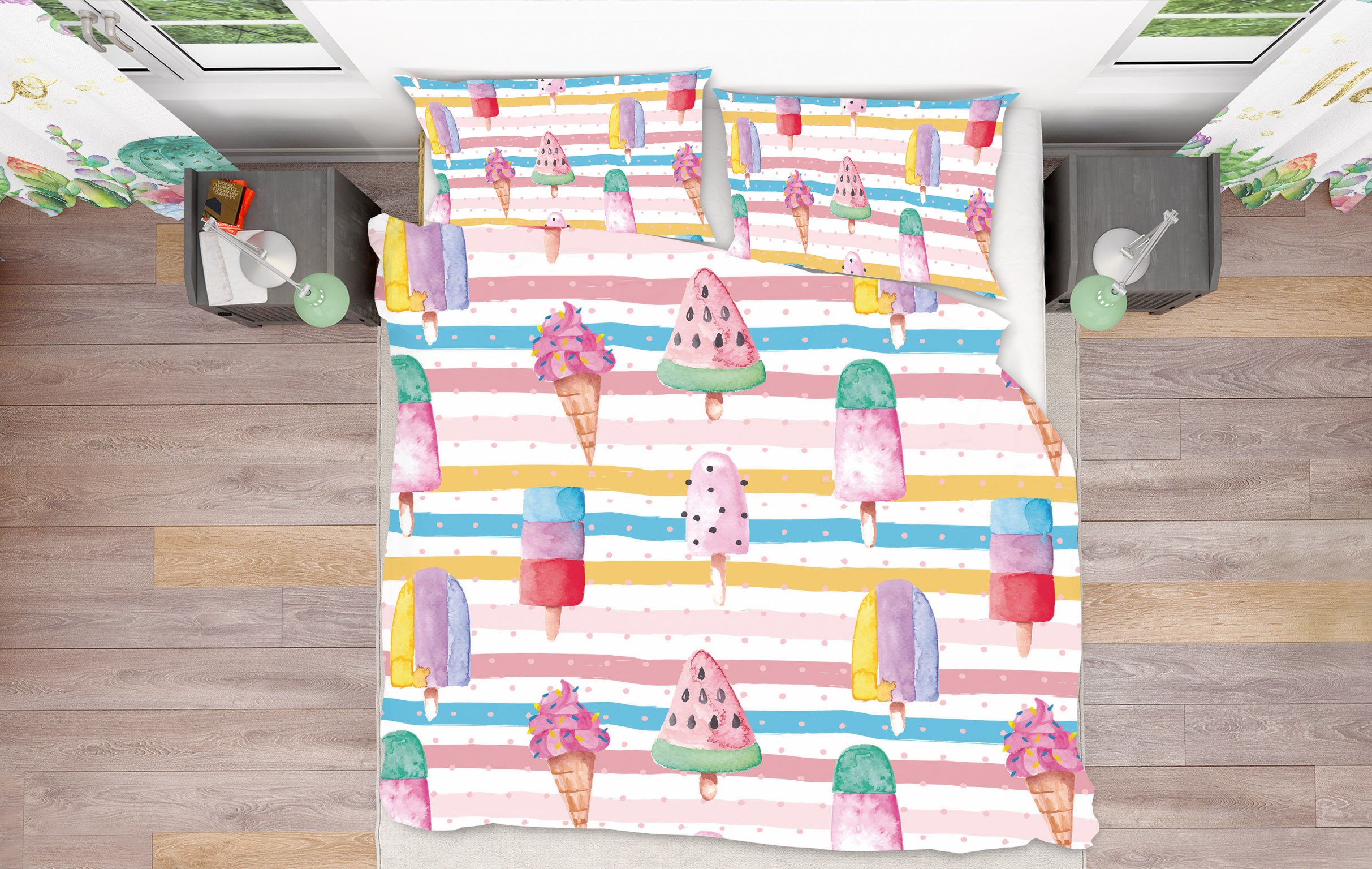 3D Pink Iice Cream 074 Uta Naumann Bedding Bed Pillowcases Quilt