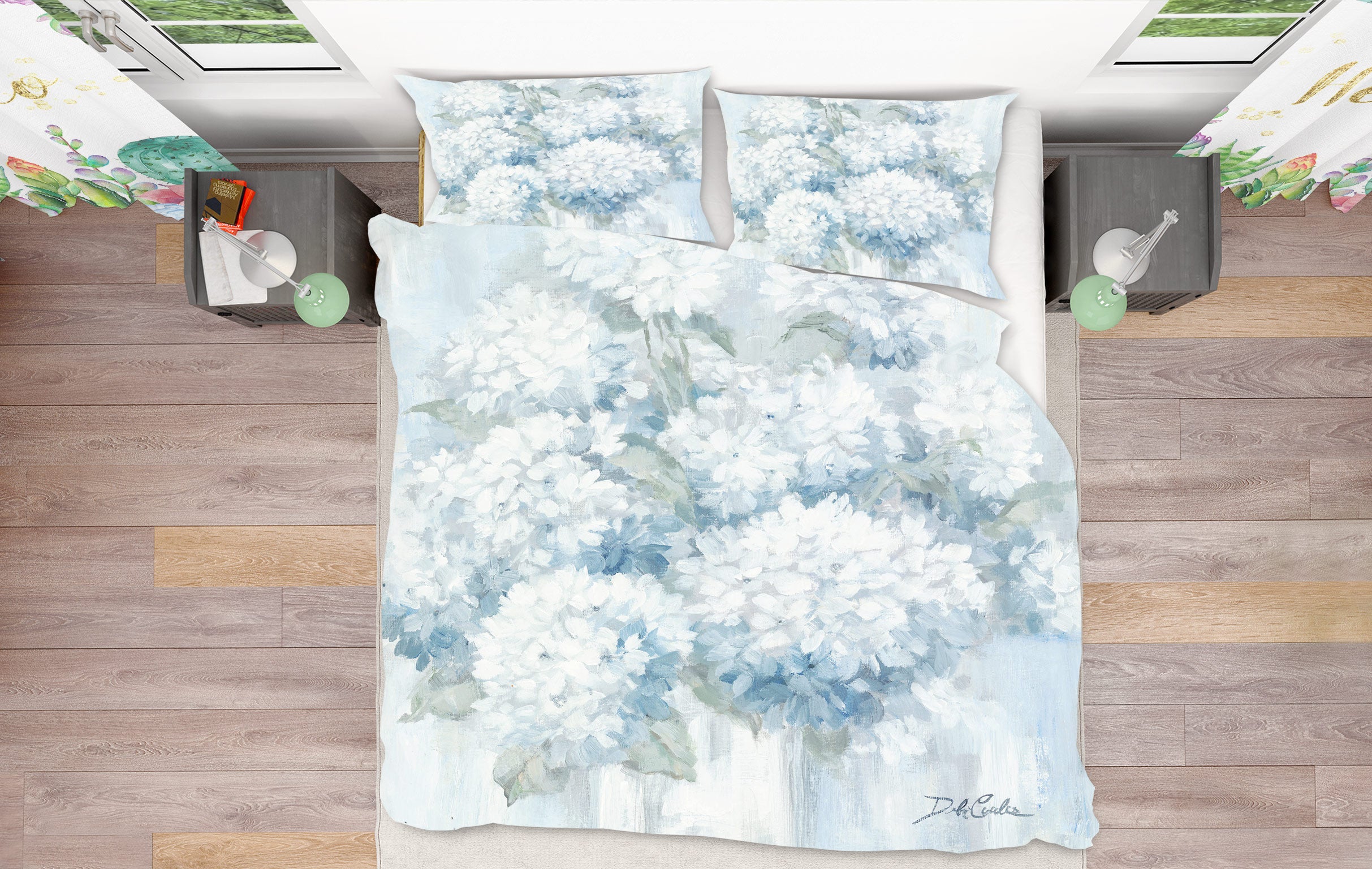 3D White Flower Ball 2161 Debi Coules Bedding Bed Pillowcases Quilt