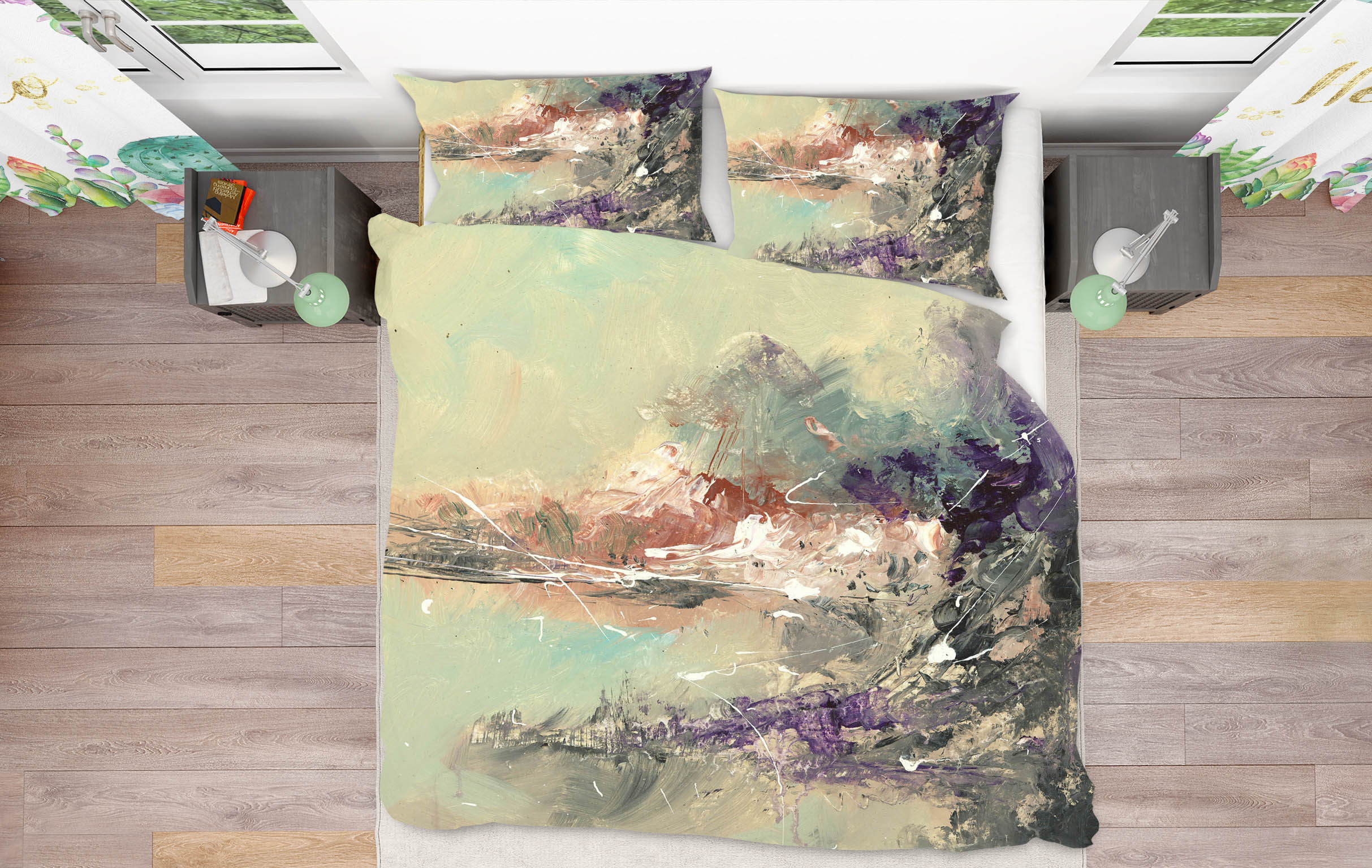 3D Seaside Town 2011 Anne Farrall Doyle Bedding Bed Pillowcases Quilt