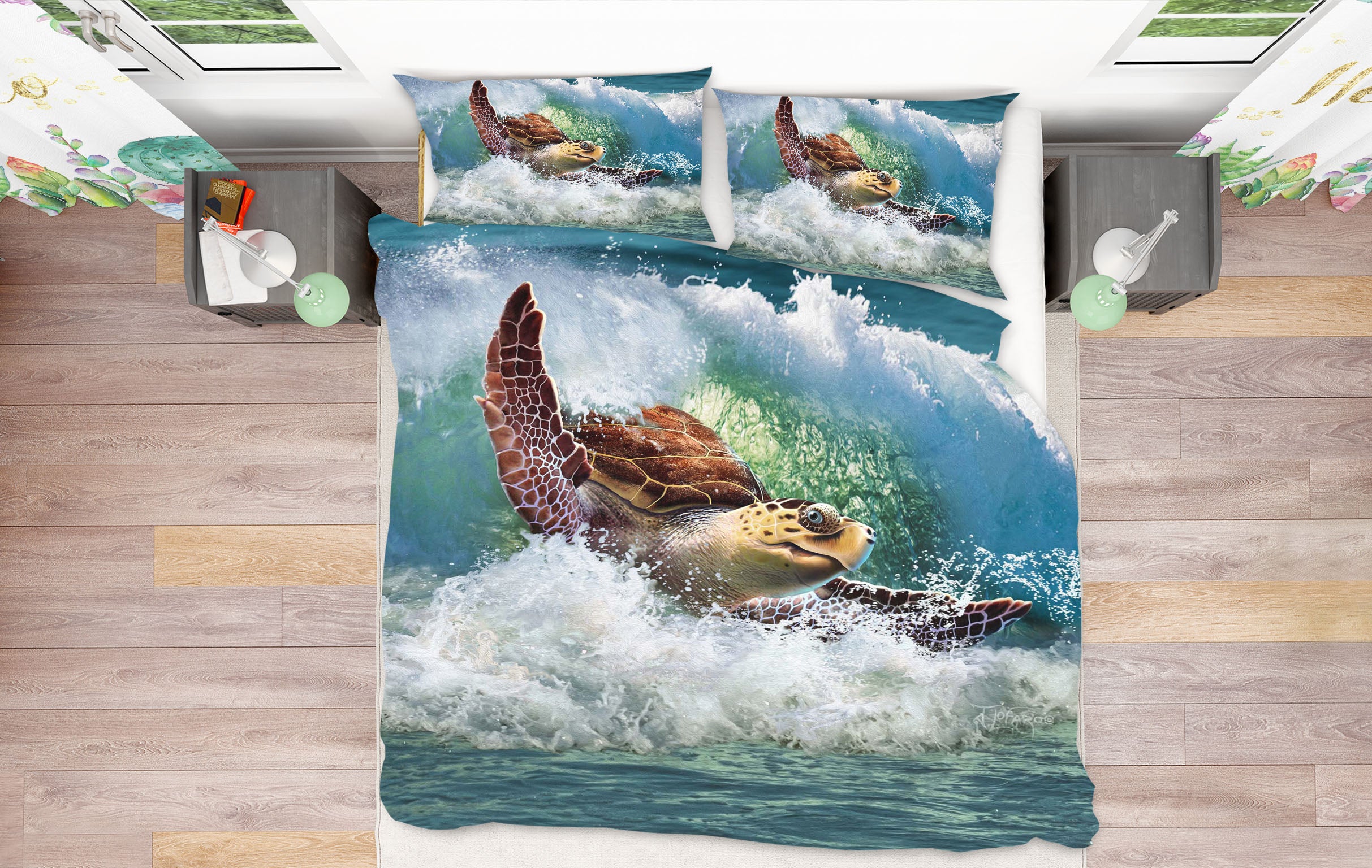 3D SeaTurtle 2108 Jerry LoFaro bedding Bed Pillowcases Quilt