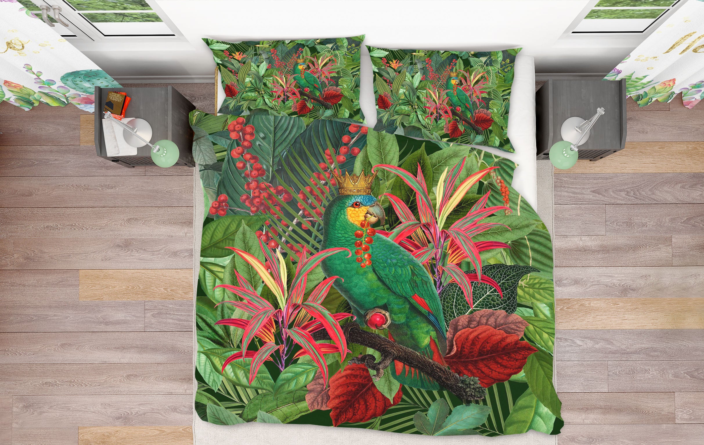 3D Red Flower Forest 102 Andrea haase Bedding Bed Pillowcases Quilt