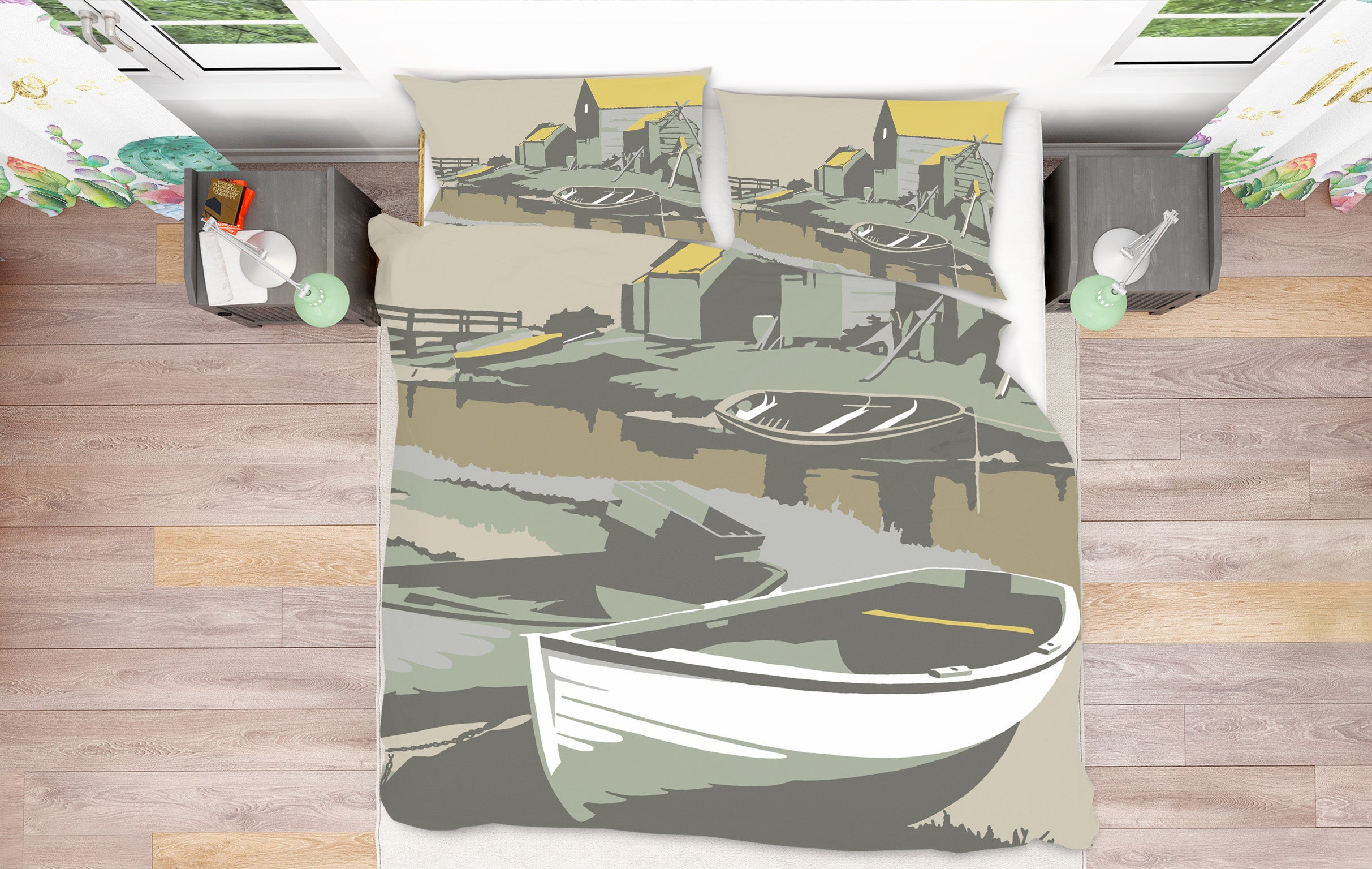 3D Southwold Harbour 2061 Steve Read Bedding Bed Pillowcases Quilt