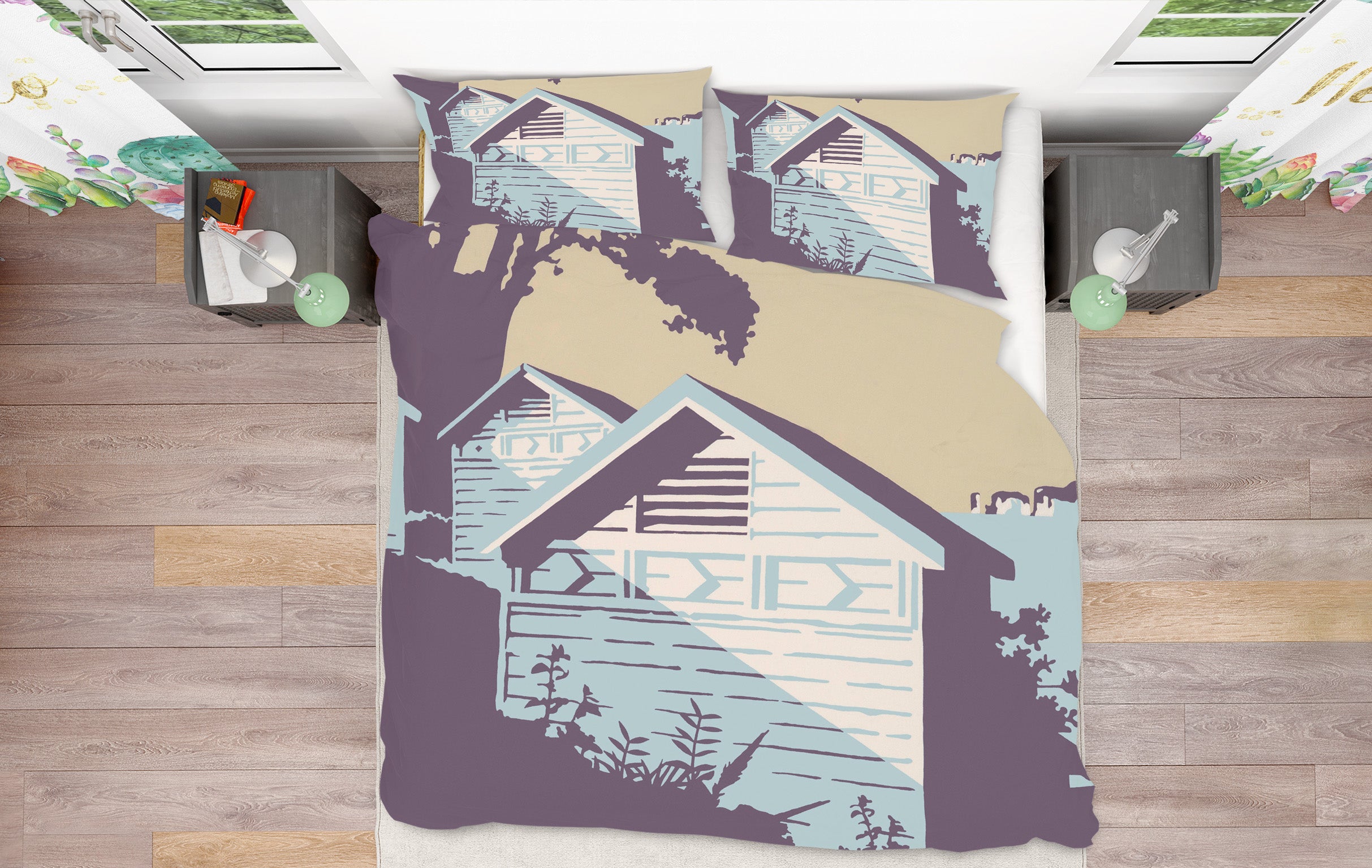 3D Canford Cliffs Old Harry Rocks 2009 Steve Read Bedding Bed Pillowcases Quilt