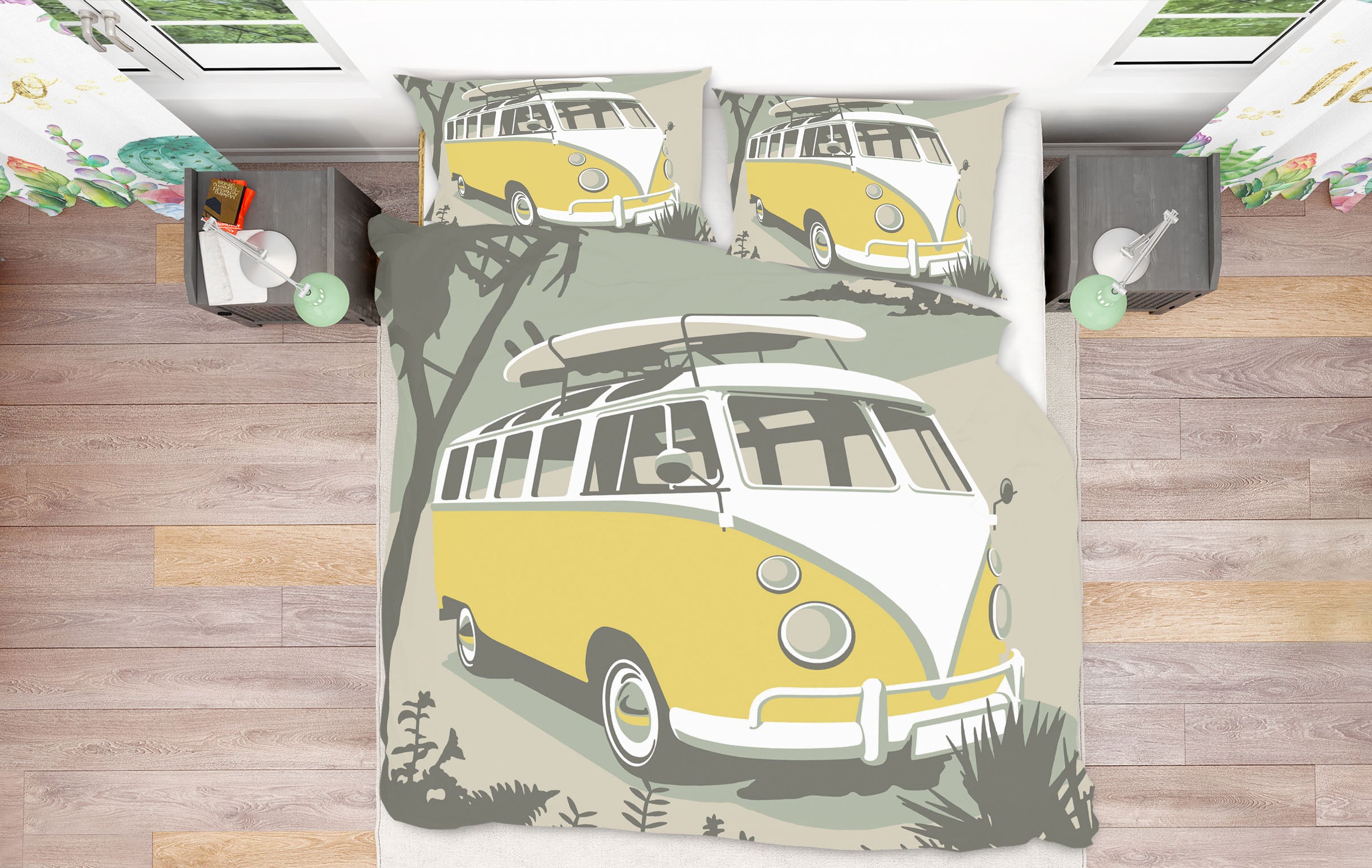 3D St Ives Camper 2068 Steve Read Bedding Bed Pillowcases Quilt