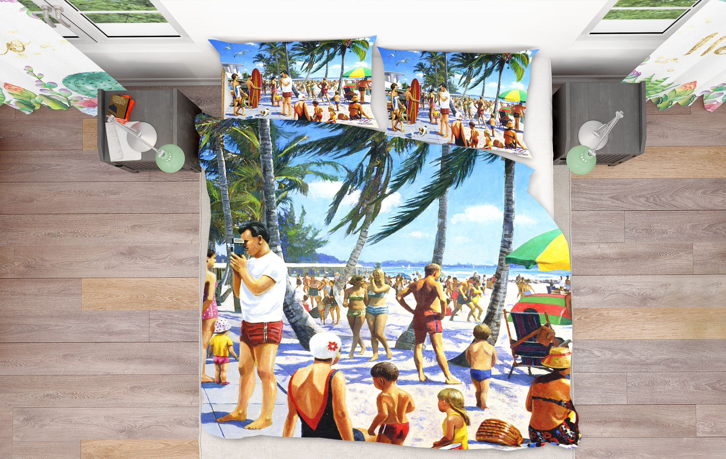 3D Beach Crowd 12532 Kevin Walsh Bedding Bed Pillowcases Quilt