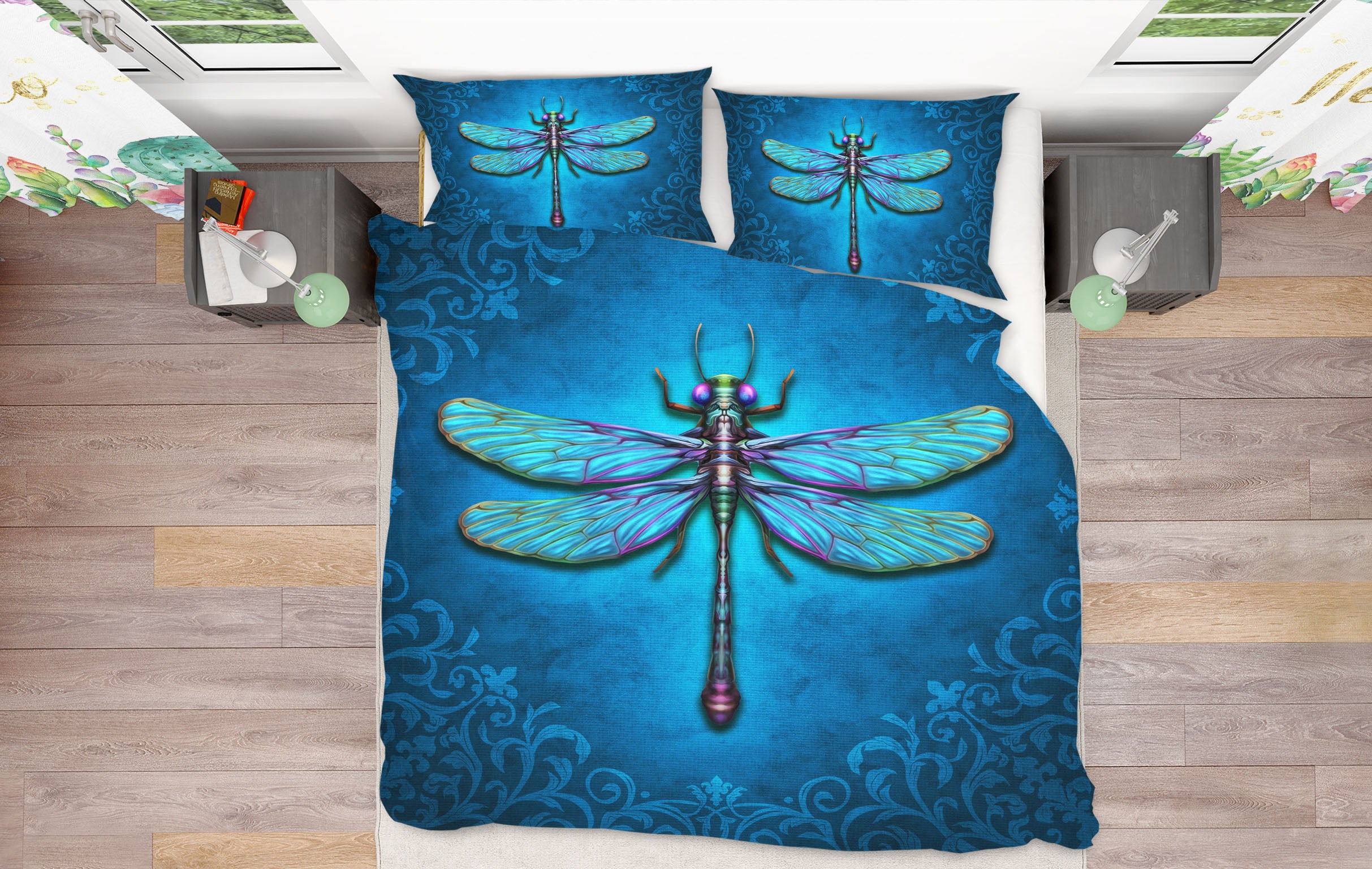 3D Blue Dragonfly 8826 Brigid Ashwood Bedding Bed Pillowcases Quilt Cover Duvet Cover