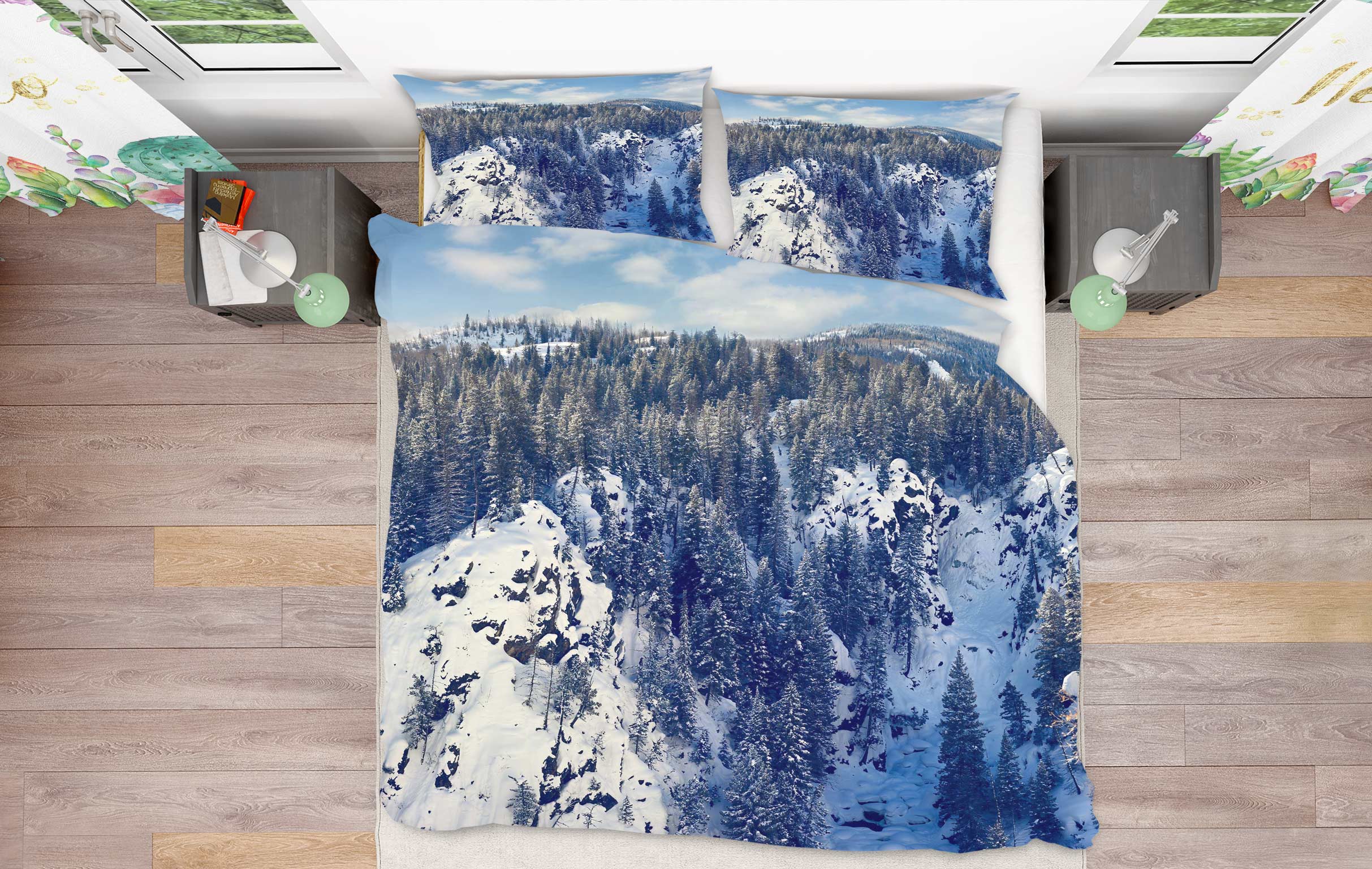 3D Snow Mountain Forest 8535 Beth Sheridan Bedding Bed Pillowcases Quilt