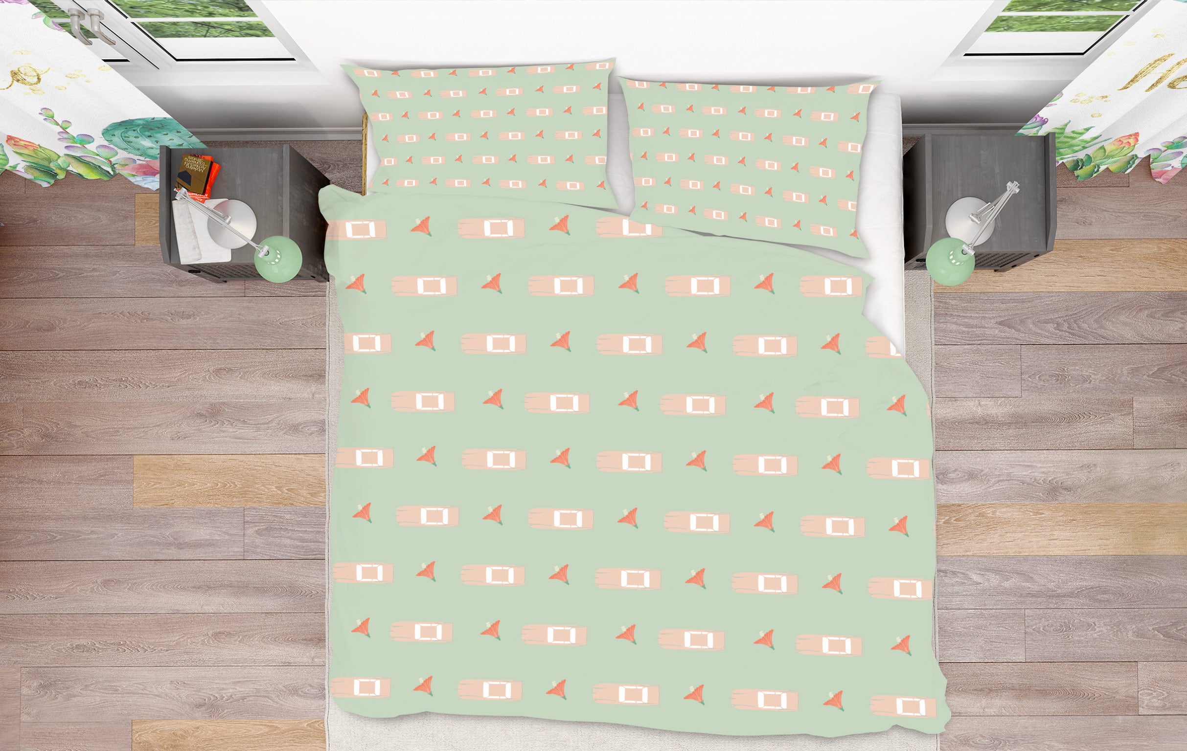 3D Flower Car Pattern 98148 Kasumi Loffler Bedding Bed Pillowcases Quilt