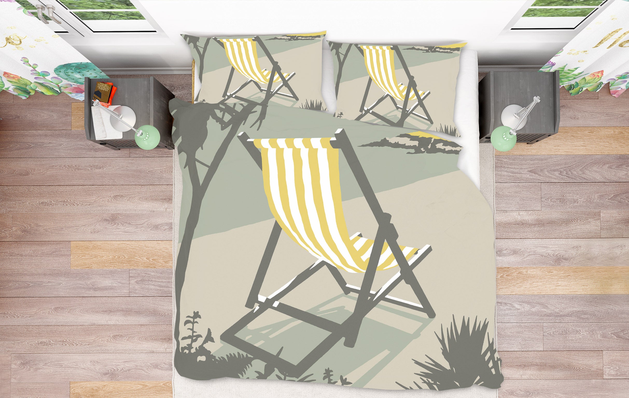 3D St Ives Deckchair 2069 Steve Read Bedding Bed Pillowcases Quilt