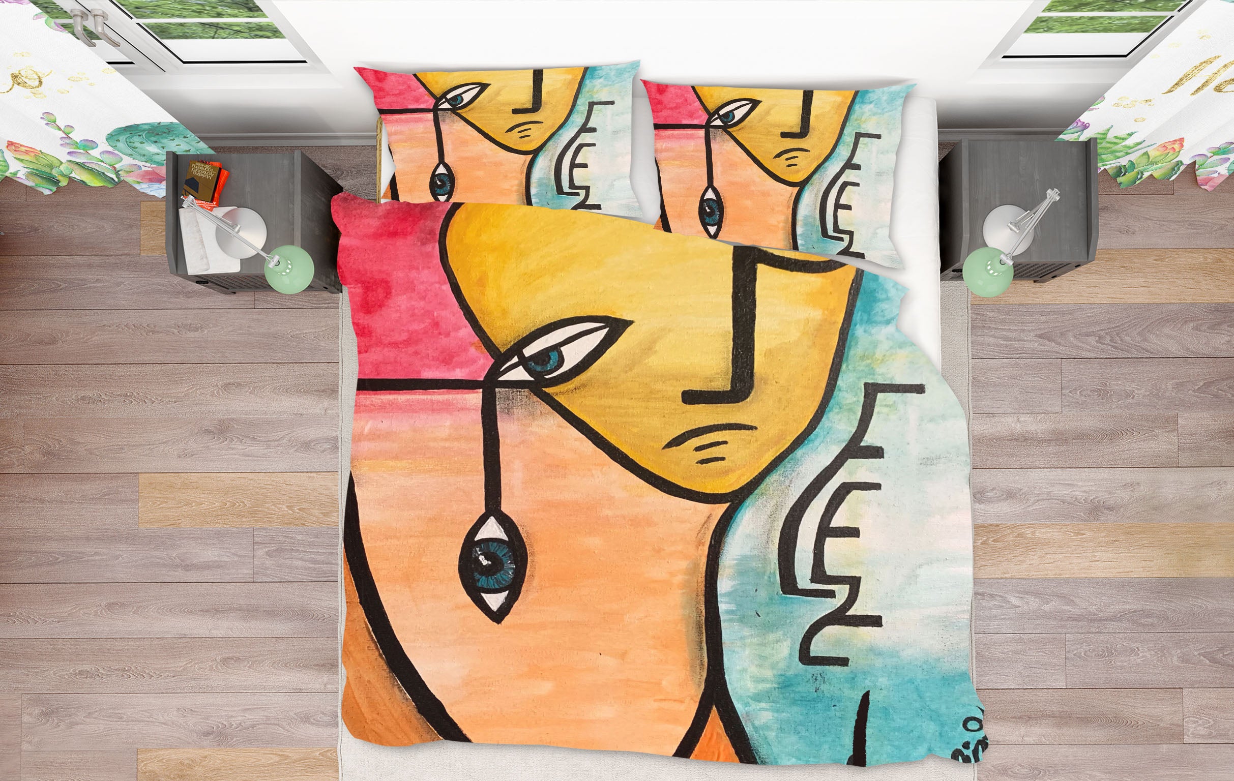 3D Eye Caricature 3032 Jacqueline Reynoso Bedding Bed Pillowcases Quilt Cover Duvet Cover