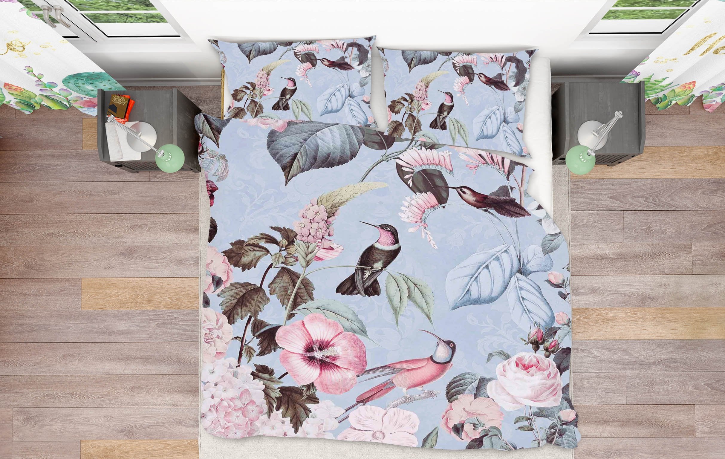 3D Bird Flowers 2121 Andrea haase Bedding Bed Pillowcases Quilt Quiet Covers AJ Creativity Home