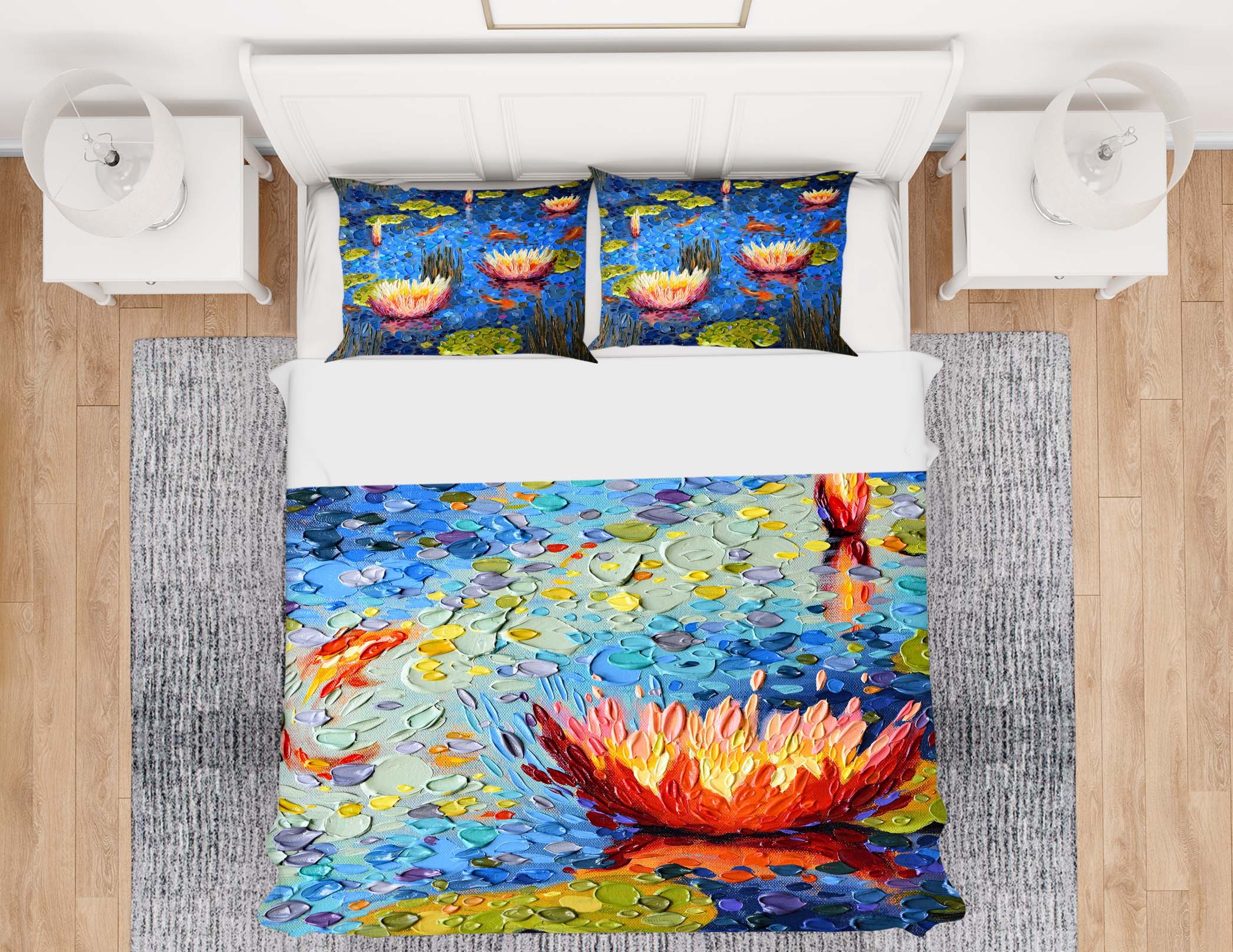3D Lotus Pond 2110 Dena Tollefson bedding Bed Pillowcases Quilt