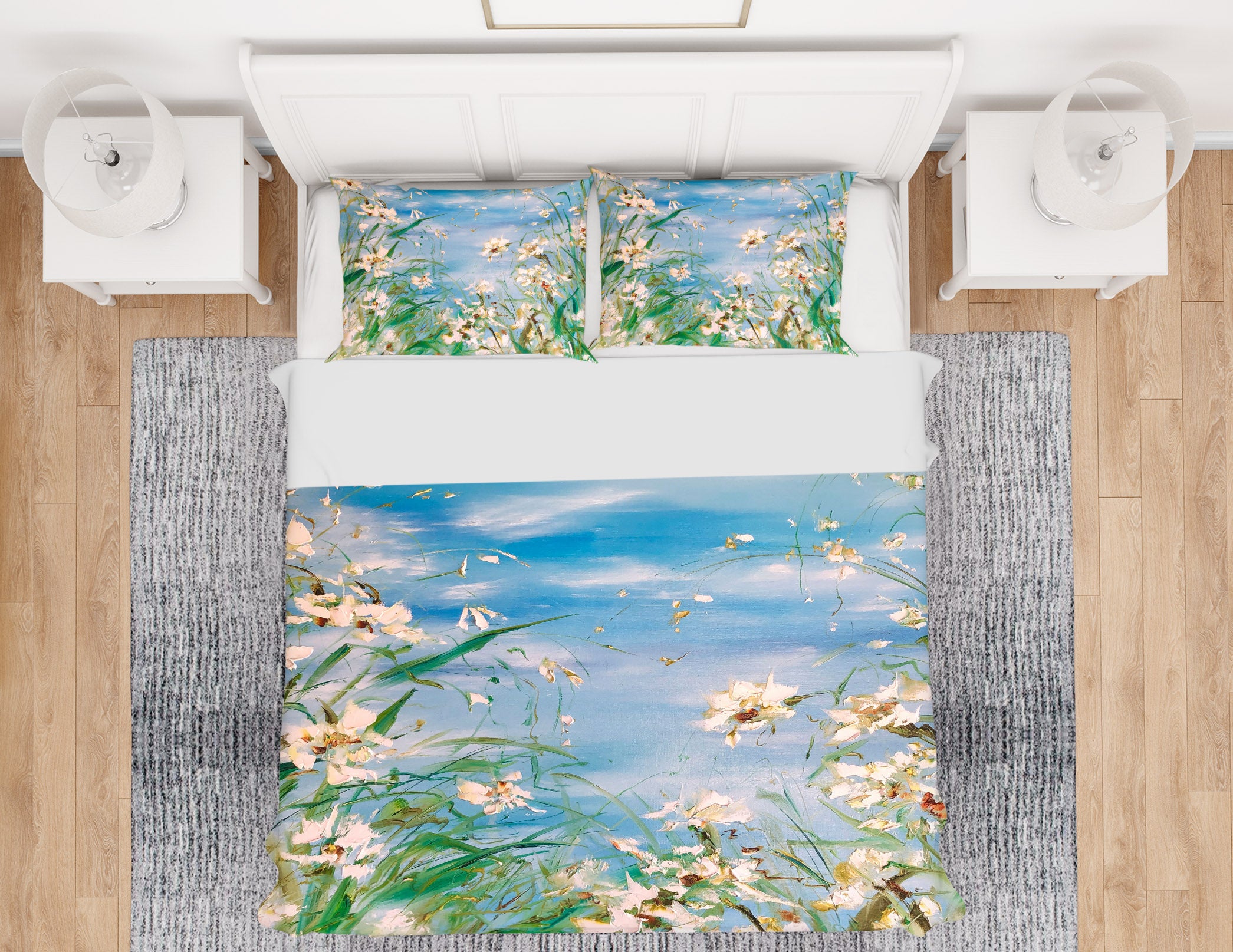 3D White Flower Grass 588 Skromova Marina Bedding Bed Pillowcases Quilt