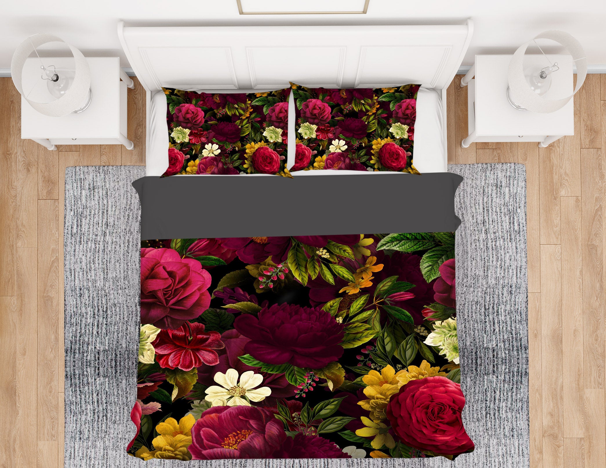 3D Dark Flower 018 Uta Naumann Bedding Bed Pillowcases Quilt