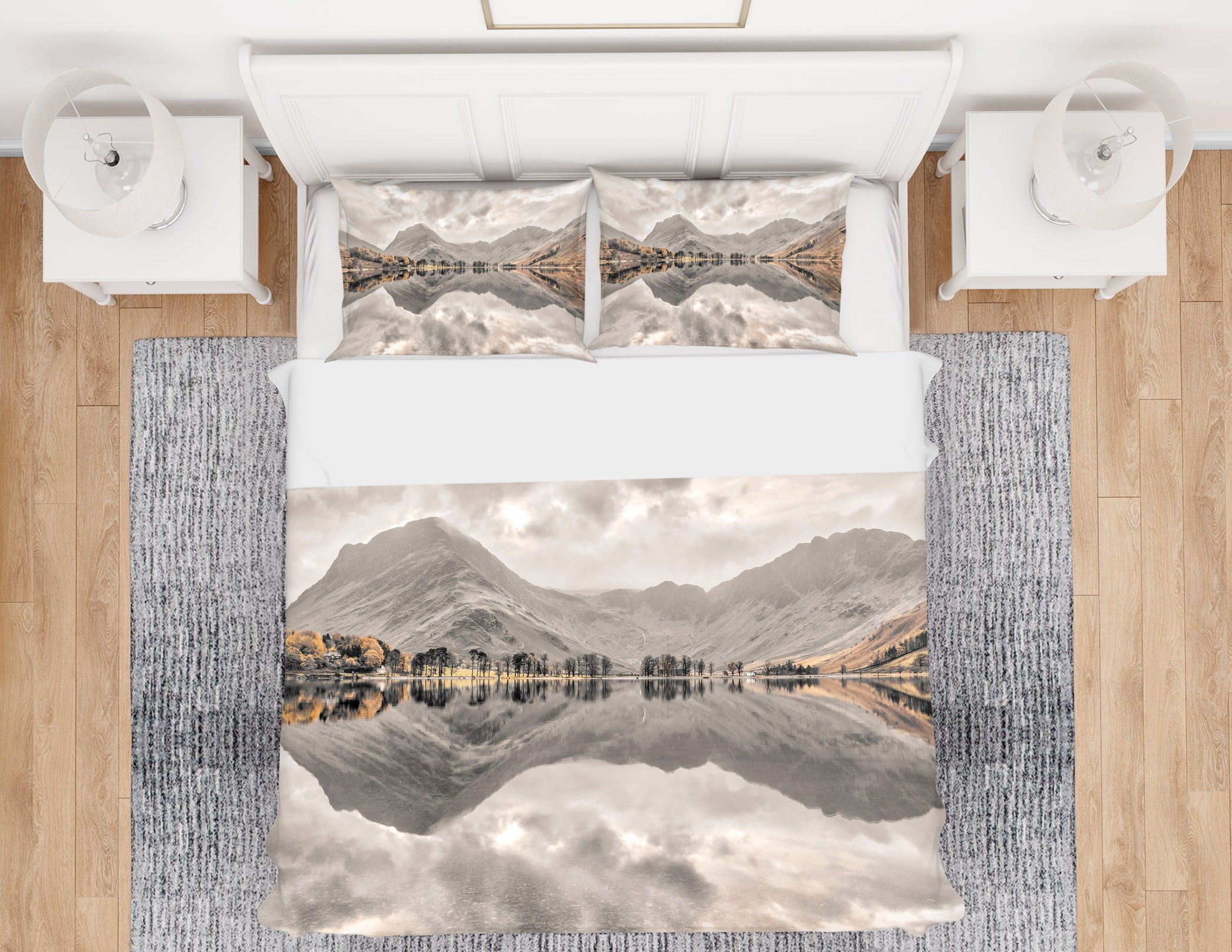 3D Lake Mountain Shadow 8657 Assaf Frank Bedding Bed Pillowcases Quilt