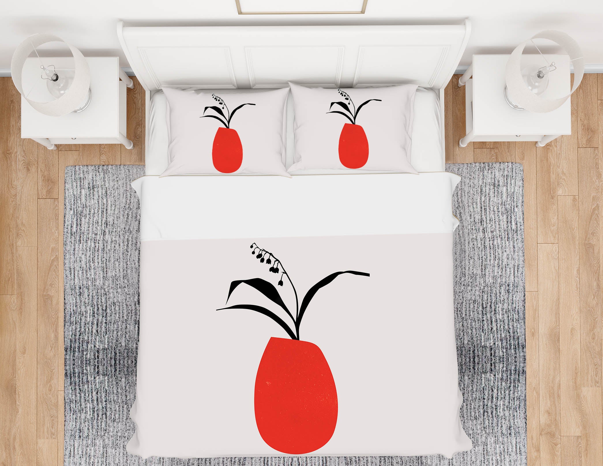 3D Red Flower Pot 237 Boris Draschoff Bedding Bed Pillowcases Quilt