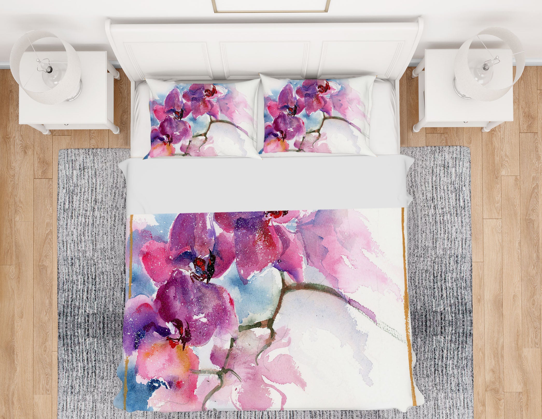 3D Colored Flowers 2007 Anne Farrall Doyle Bedding Bed Pillowcases Quilt