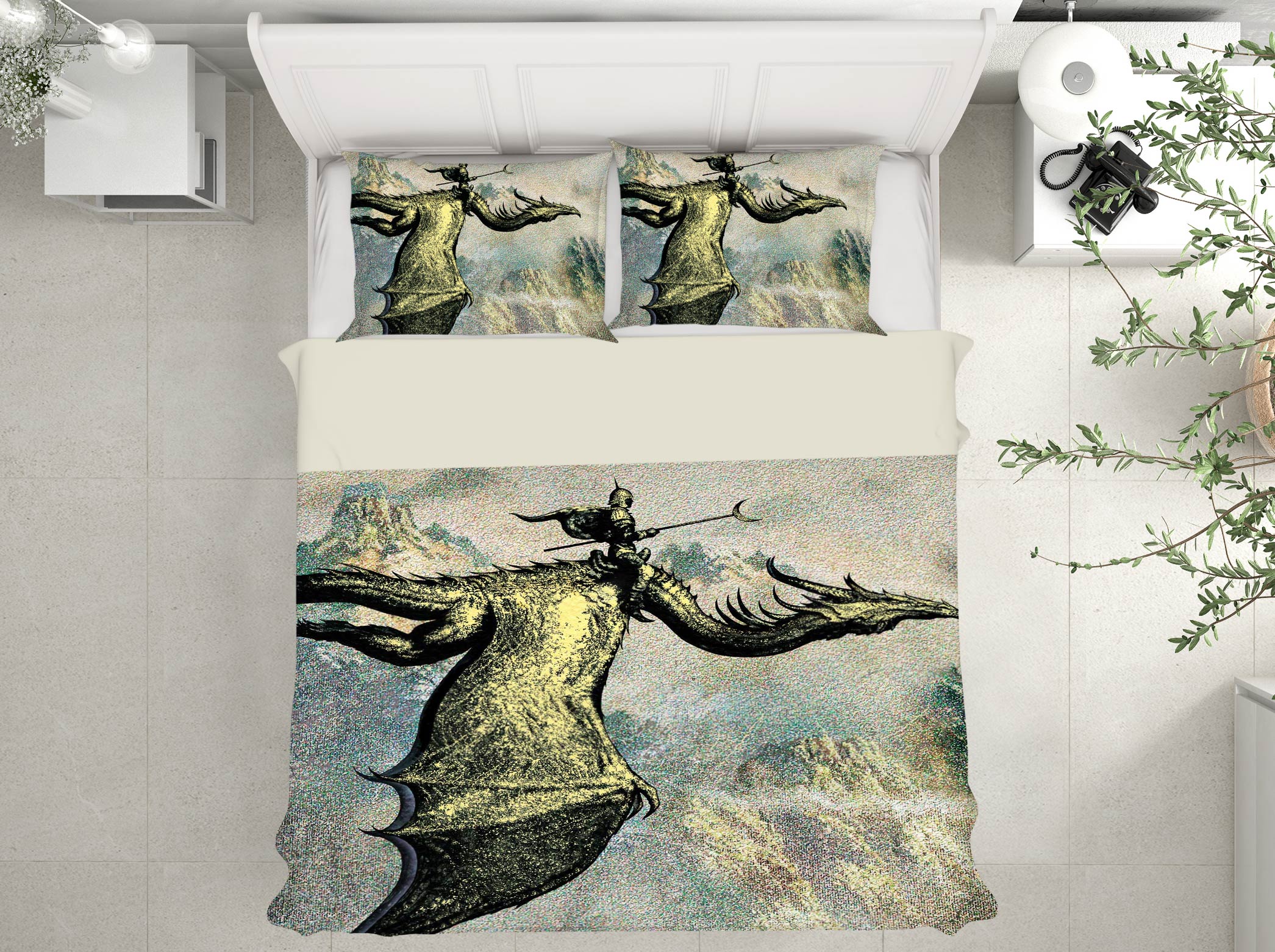 3D Flying Dragon 6195 Ciruelo Bedding Bed Pillowcases Quilt