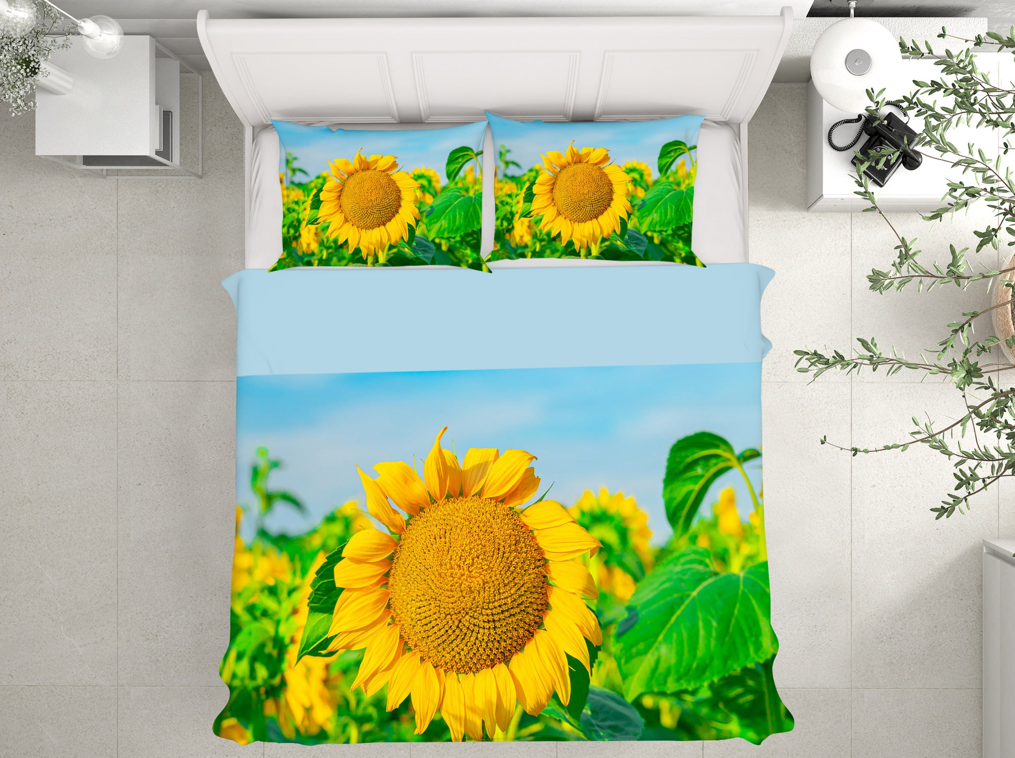 3D Sunflower 67122 Bed Pillowcases Quilt
