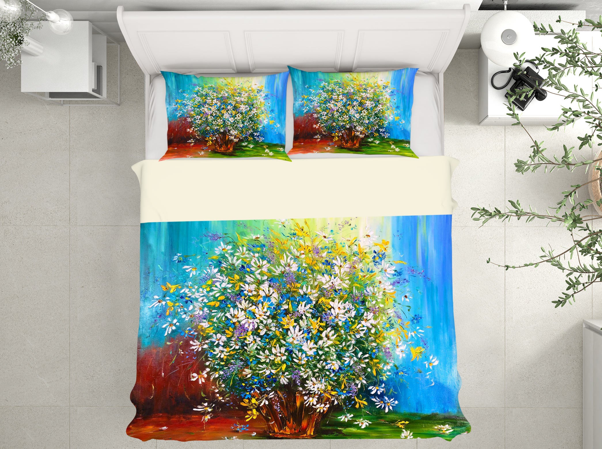 3D Daisy Pot 443 Skromova Marina Bedding Bed Pillowcases Quilt
