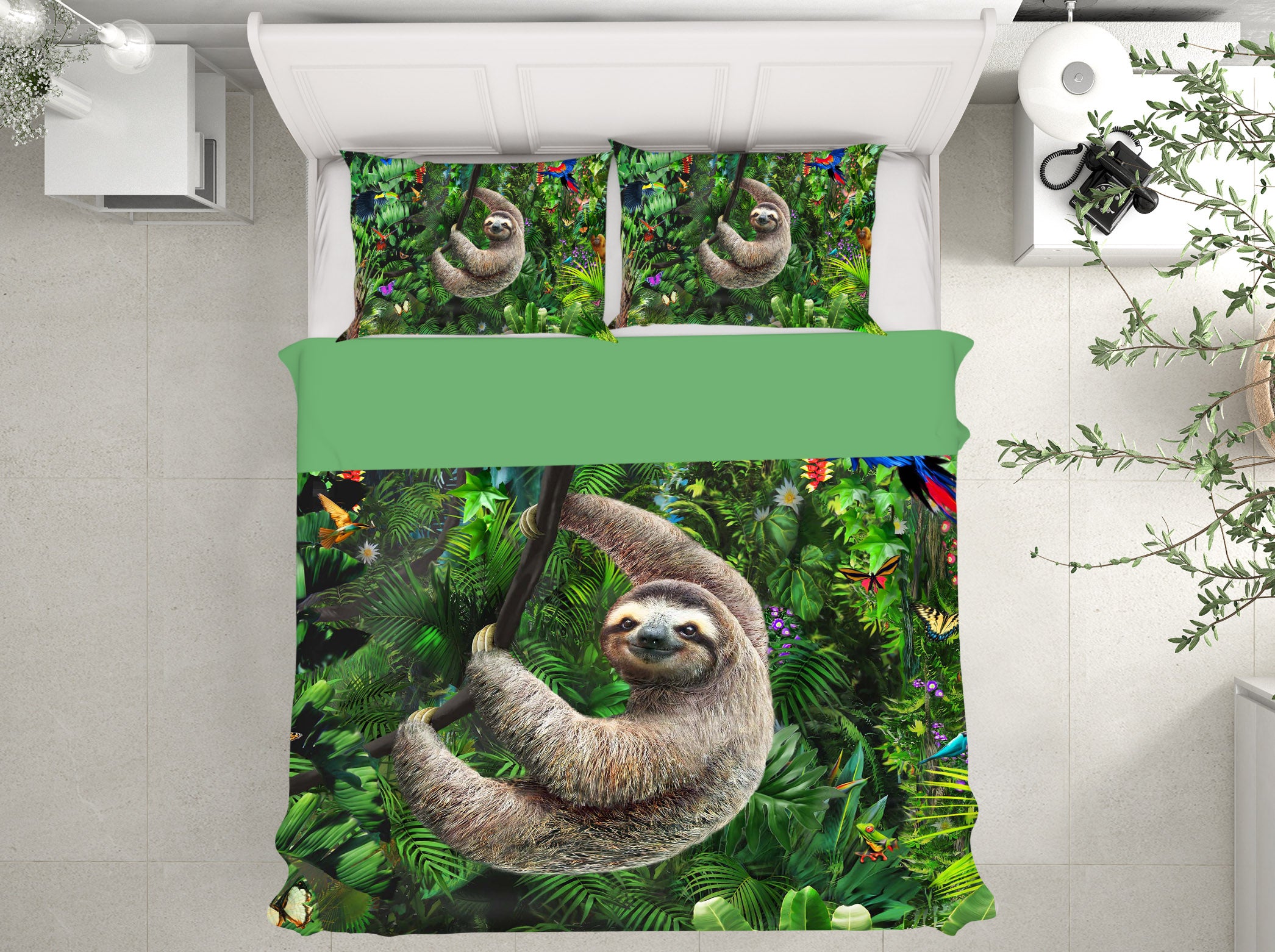 3D Forest Sloth 2053 Adrian Chesterman Bedding Bed Pillowcases Quilt