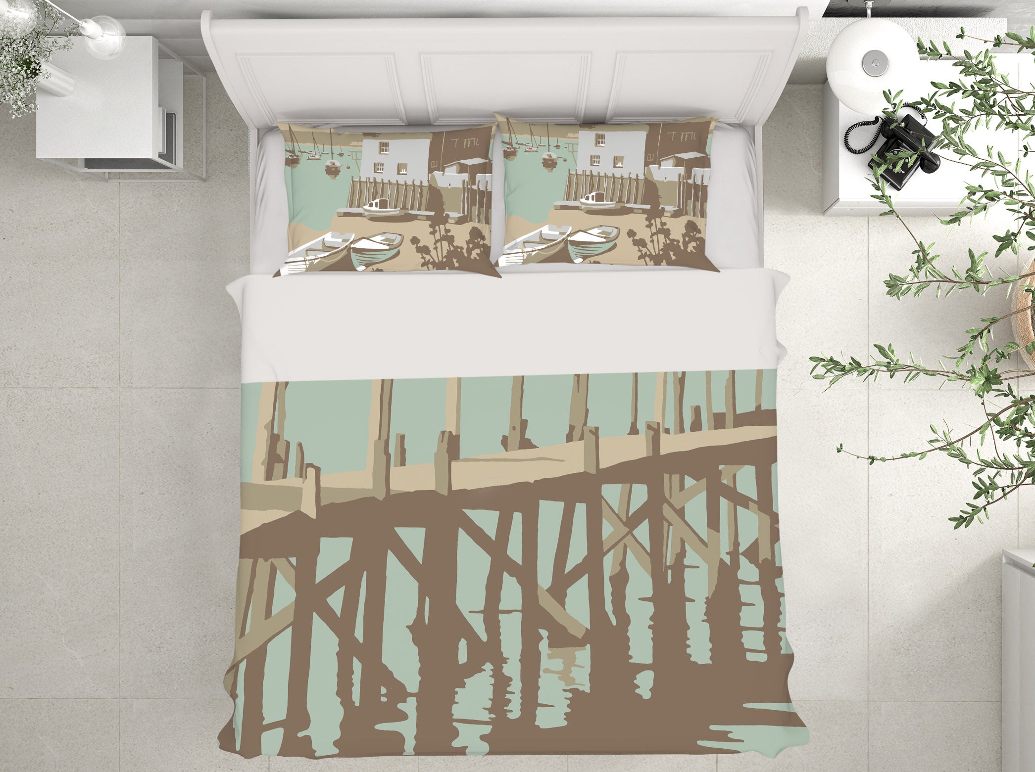 3D Sanbanks Evening Hill Pier 2048 Steve Read Bedding Bed Pillowcases Quilt