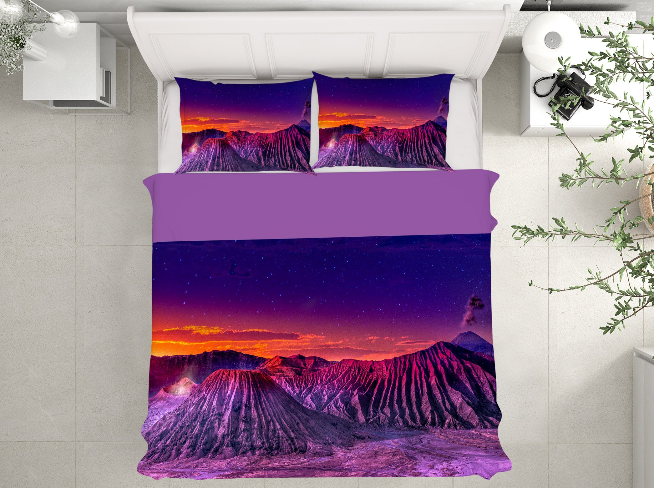 3D Purple Mountain 125 Marco Carmassi Bedding Bed Pillowcases Quilt