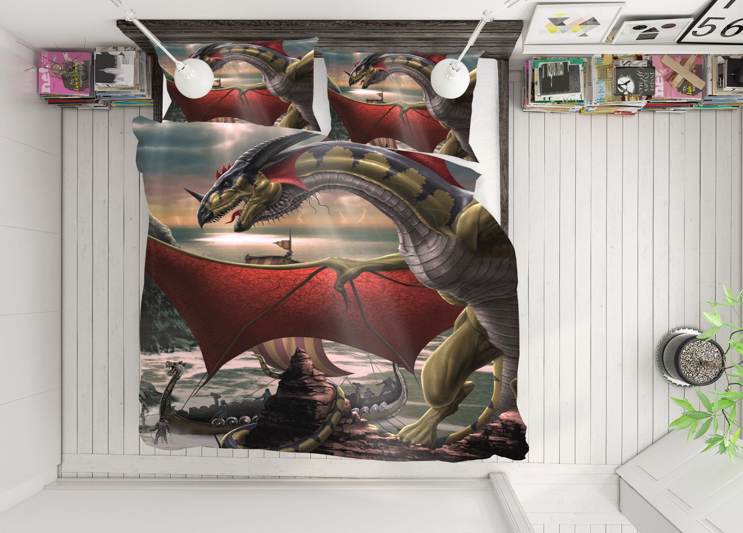 3D Pterosaur 4069 Tom Wood Bedding Bed Pillowcases Quilt