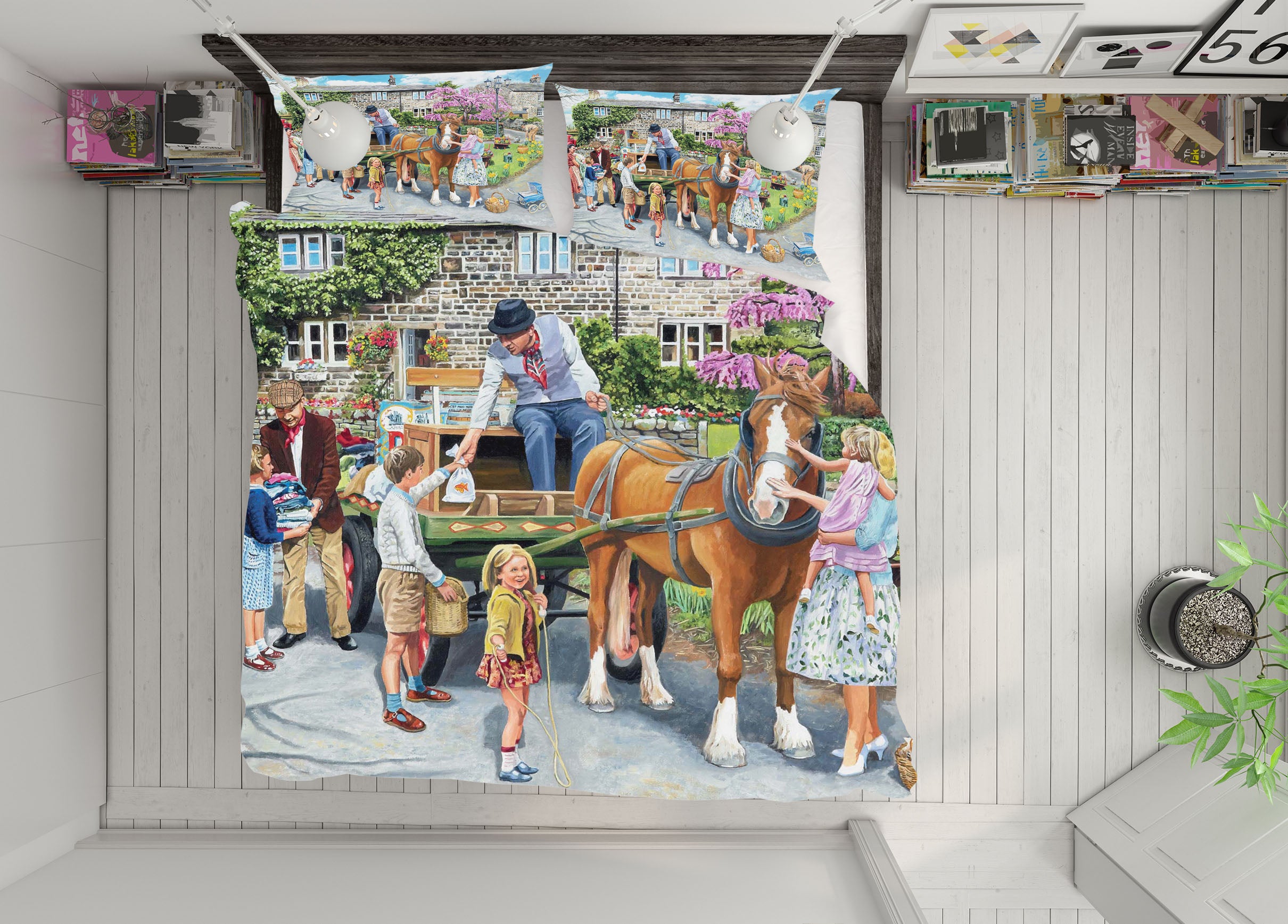 3D Petting The Horse 2045 Trevor Mitchell bedding Bed Pillowcases Quilt