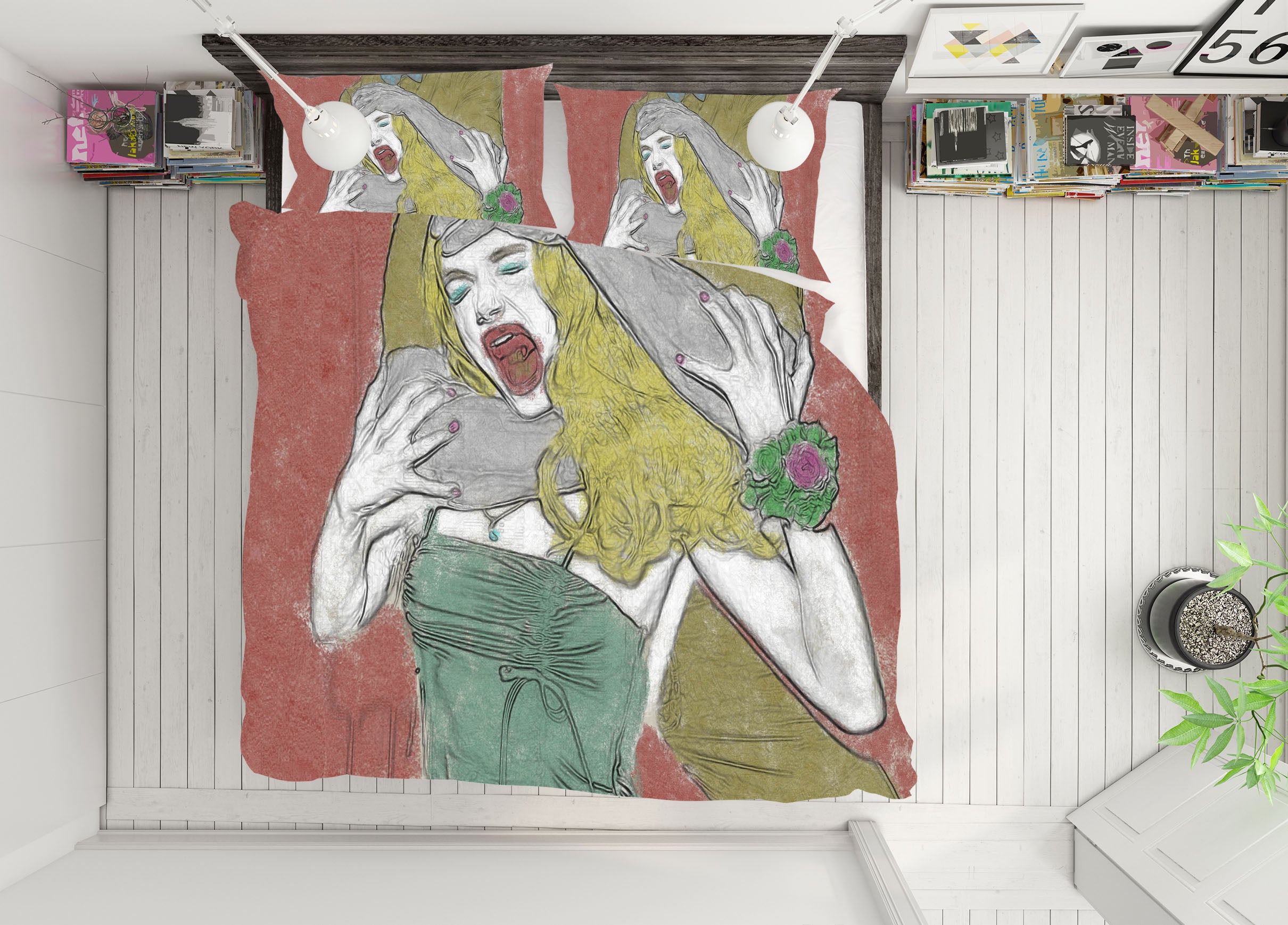 3D Lazy Girl 2005 Marco Cavazzana Bedding Bed Pillowcases Quilt