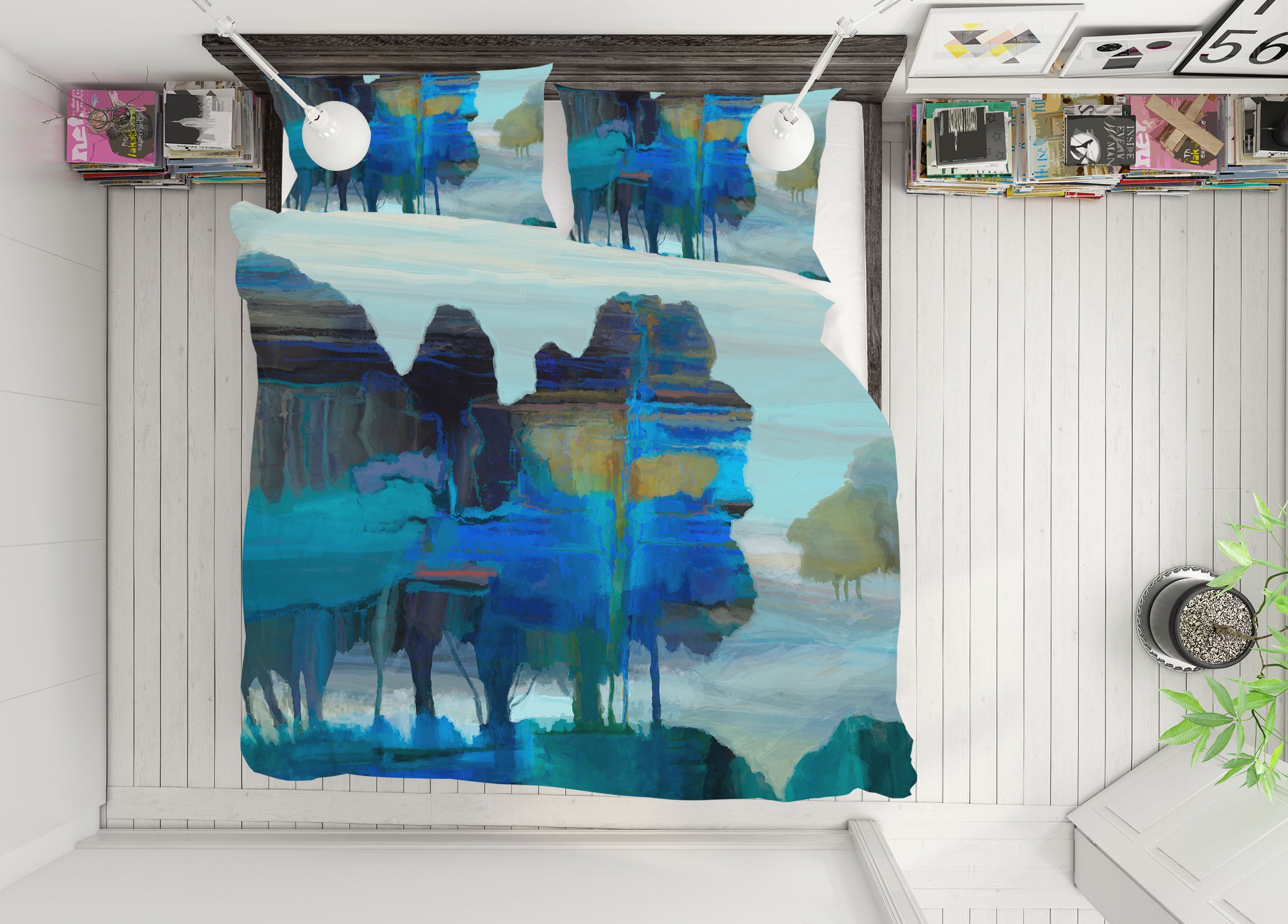 3D Mountain River 2128 Michael Tienhaara Bedding Bed Pillowcases Quilt