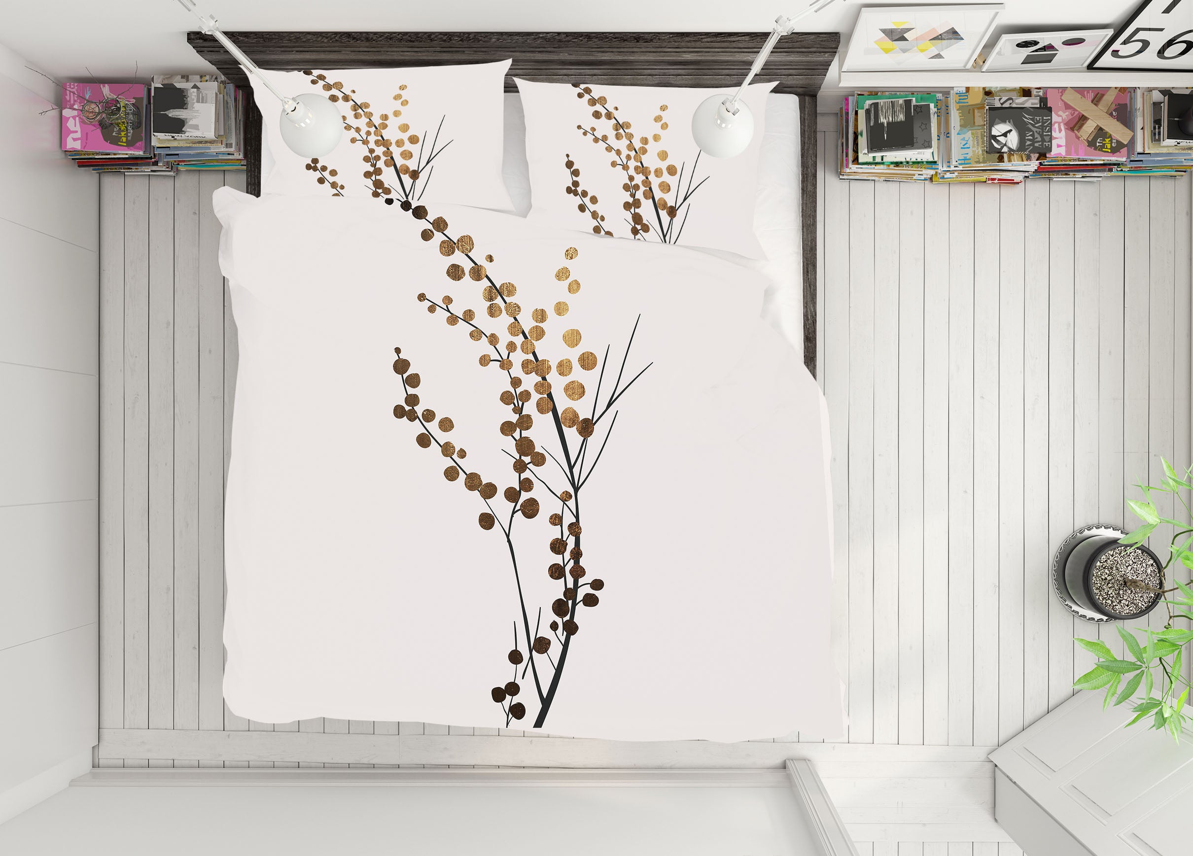 3D Golden Brench 149 Boris Draschoff Bedding Bed Pillowcases Quilt