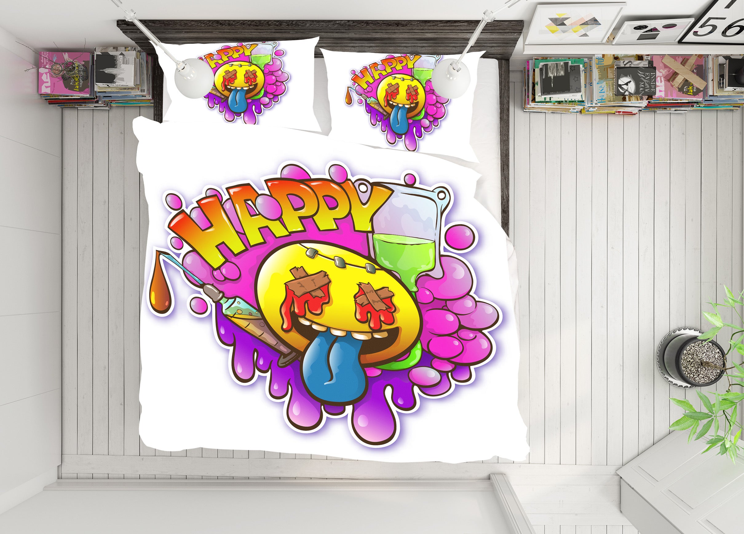 3D Happy Emoji 64024 Bed Pillowcases Quilt