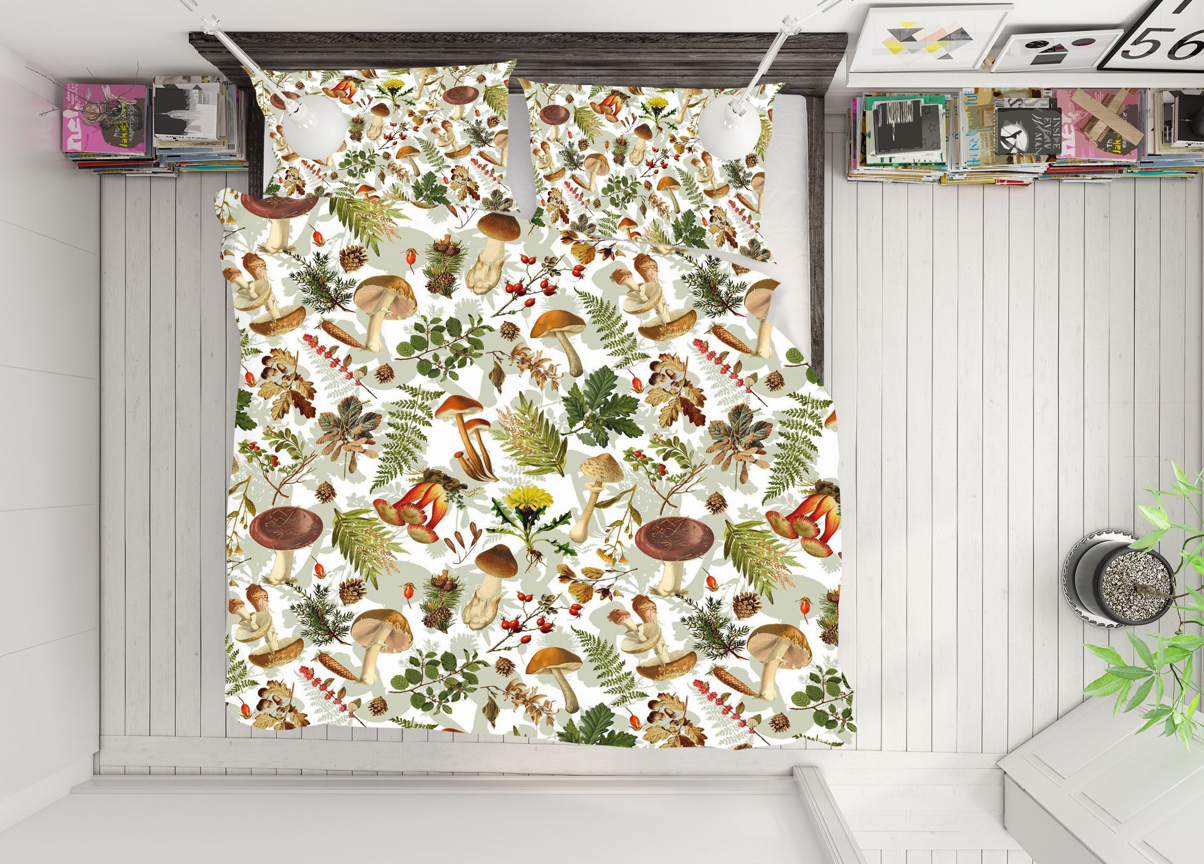 3D Colored Mushrooms 095 Uta Naumann Bedding Bed Pillowcases Quilt