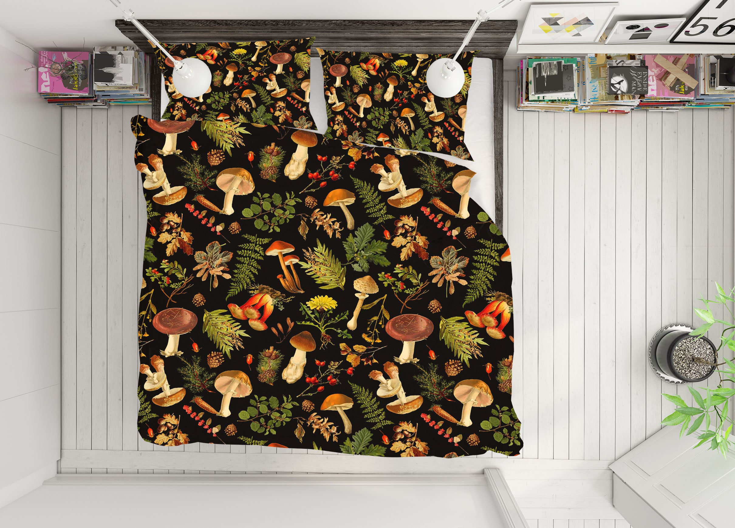 3D Mushroom Vegetable 096 Uta Naumann Bedding Bed Pillowcases Quilt