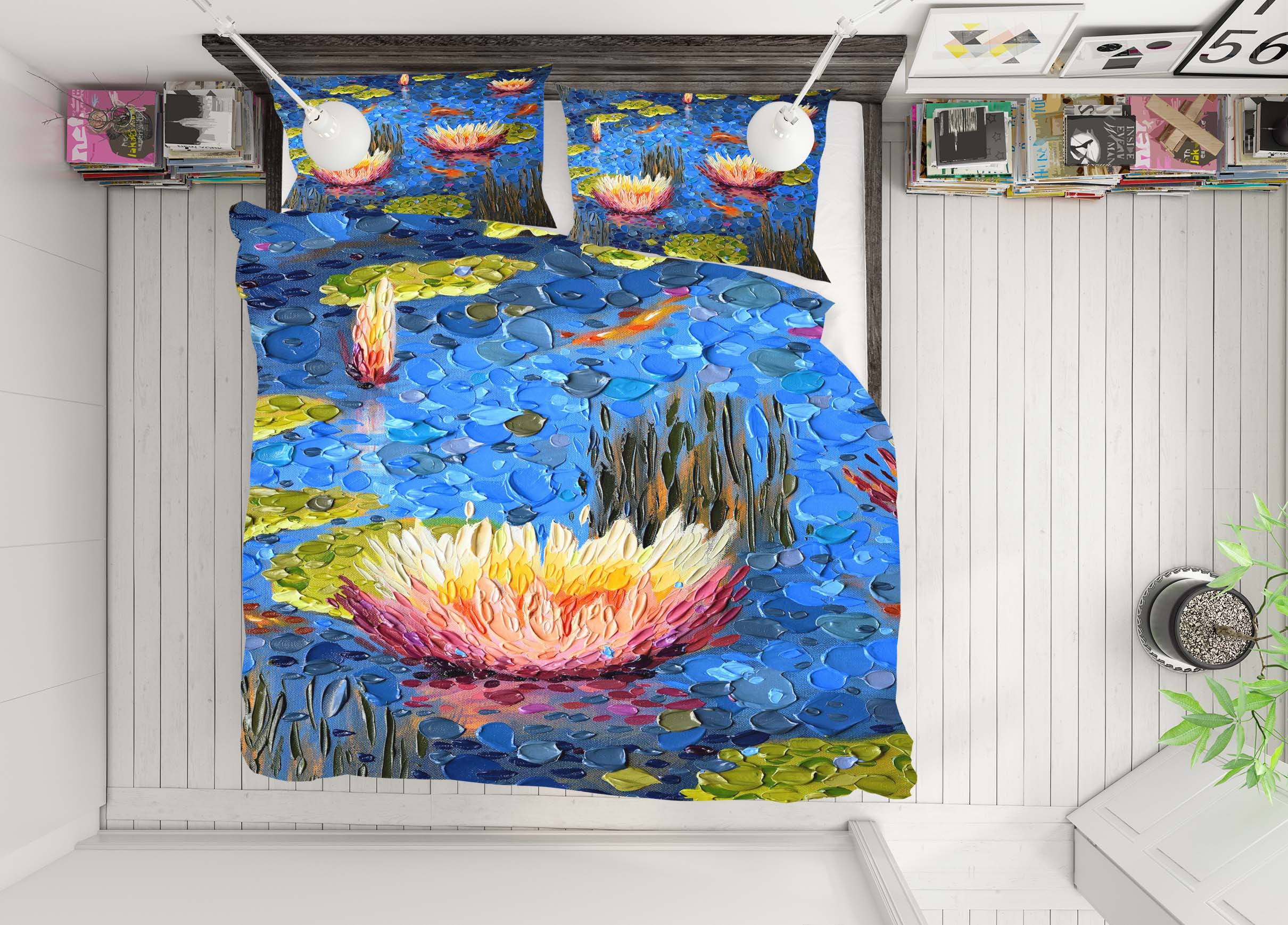 3D Lotus Pond 2109 Dena Tollefson bedding Bed Pillowcases Quilt