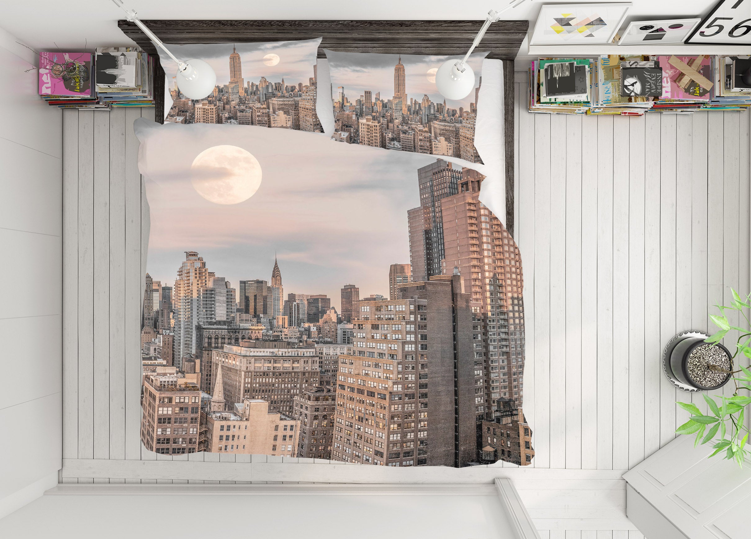 3D Moon City 7223 Assaf Frank Bedding Bed Pillowcases Quilt Cover Duvet Cover