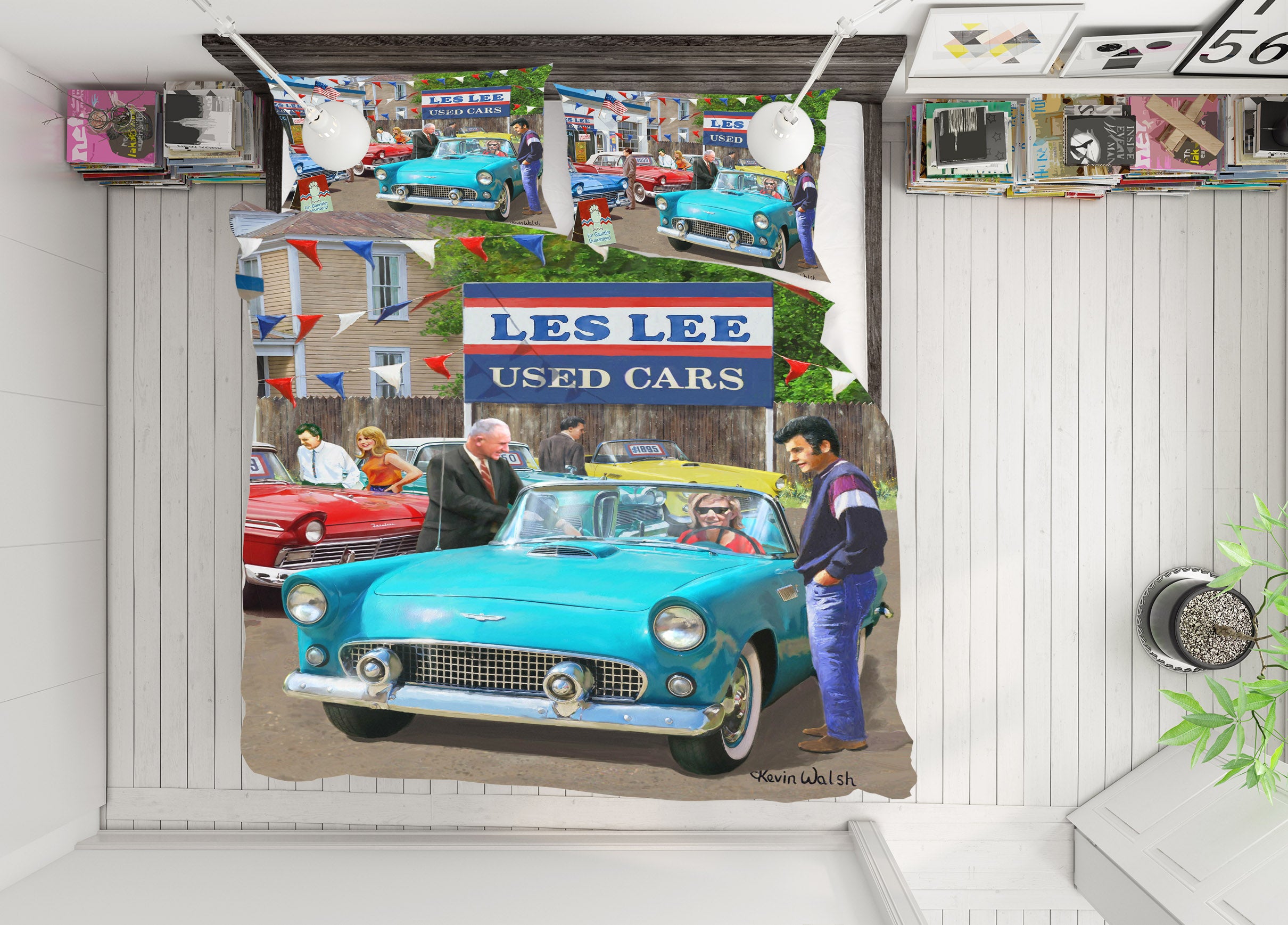 3D Mint Blue Car 12542 Kevin Walsh Bedding Bed Pillowcases Quilt